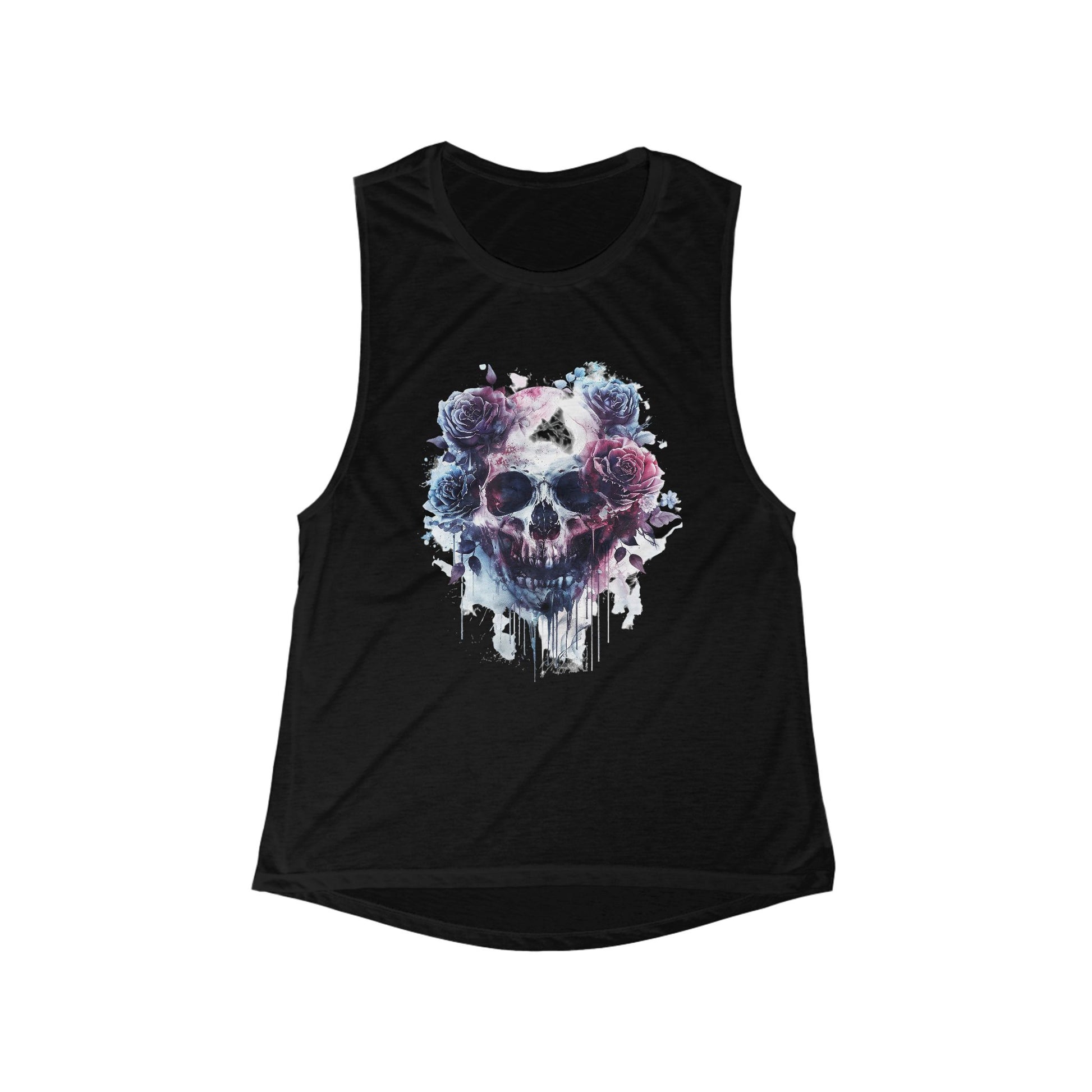Muscle Tank Skull and Roses Design