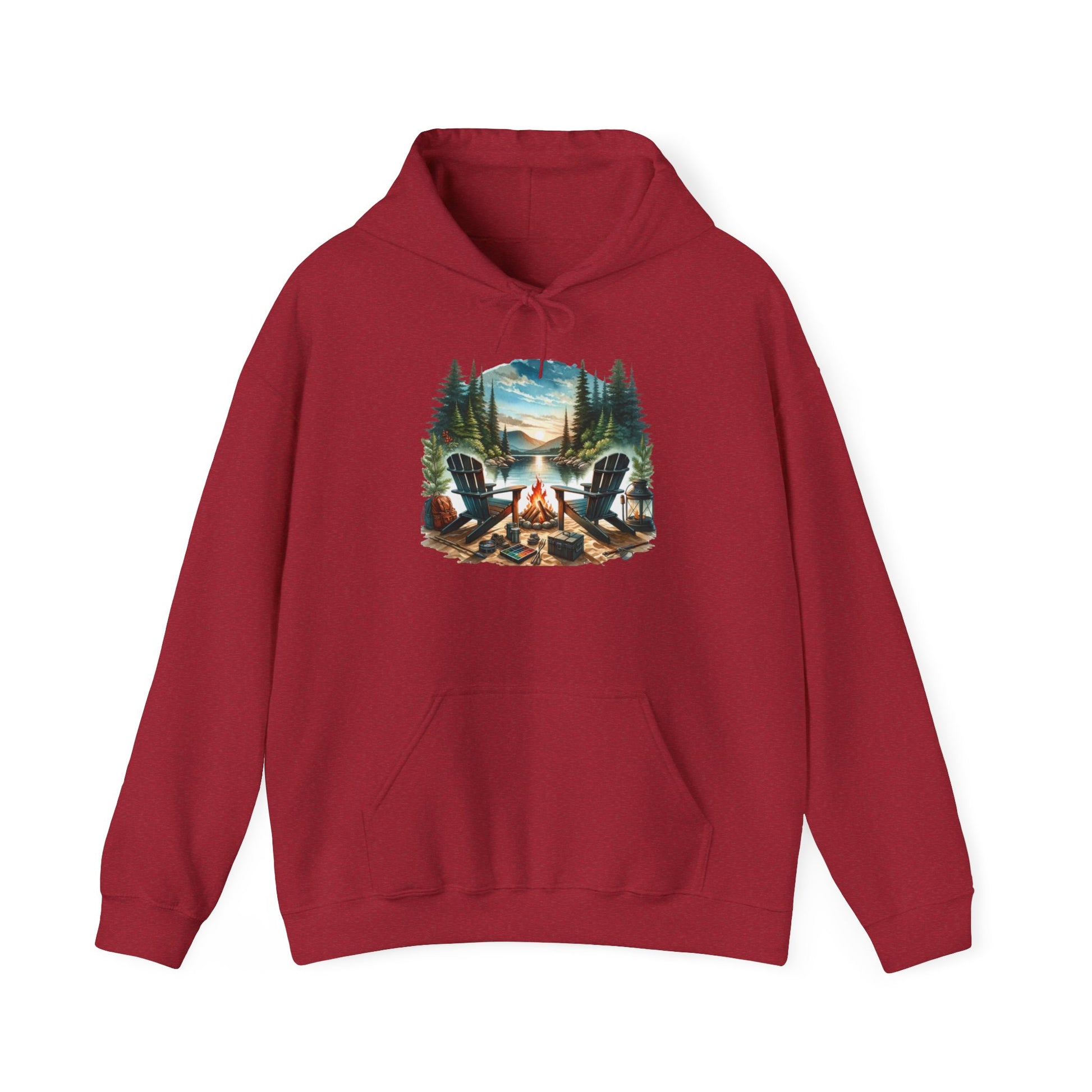 Lakeside Campfire Escape Hoodie – Cozy Outdoor Adventure Vibes
