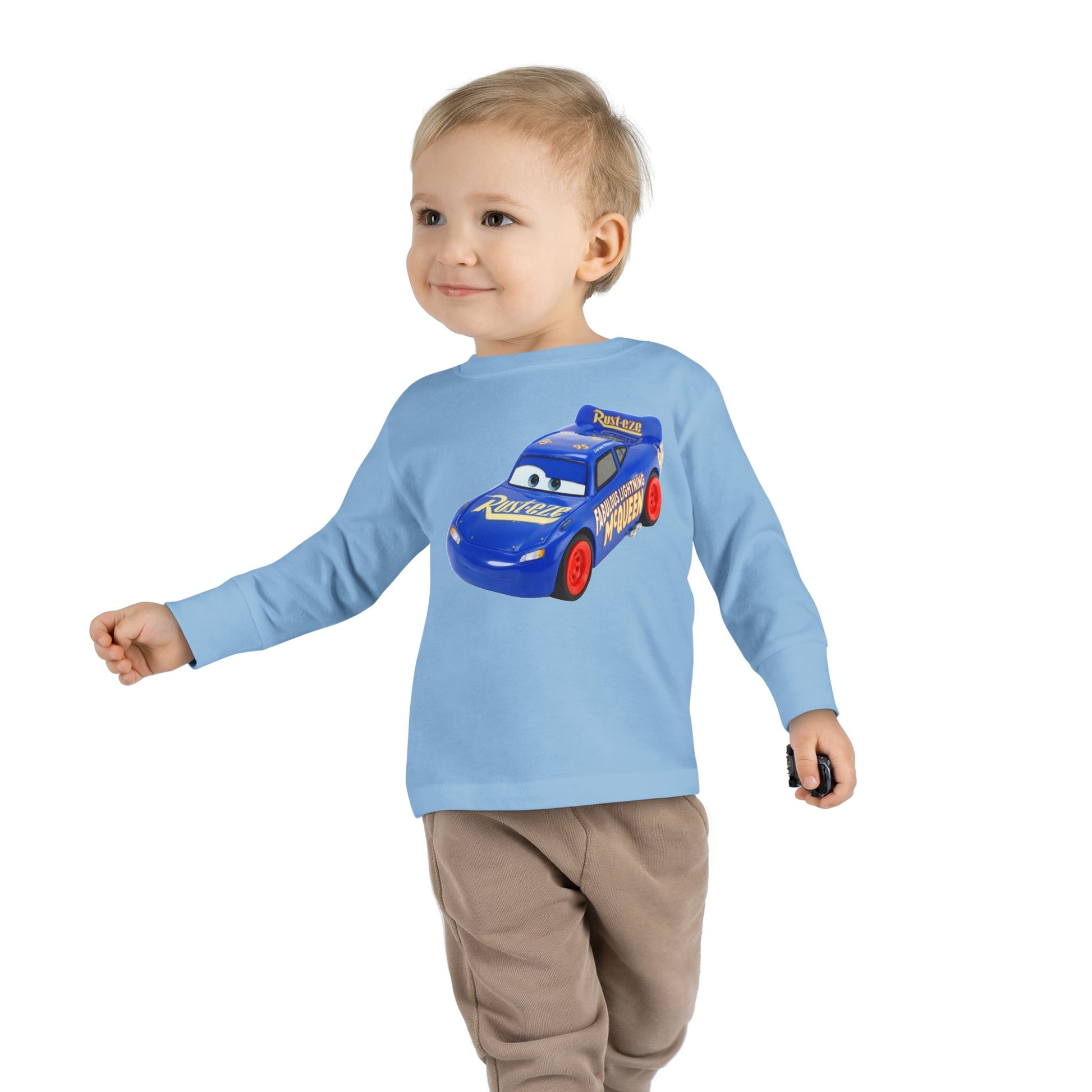 Toddler Long Sleeve Tee with Race Car Design