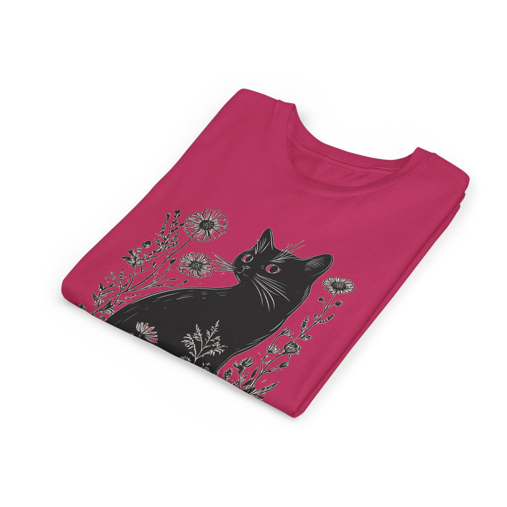 Black Cat Youth Tee, Cute Cat Graphic Shirt