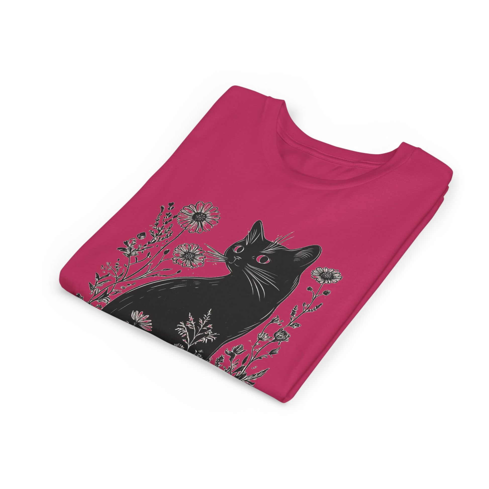 Black Cat Youth Tee, Cute Cat Graphic Shirt