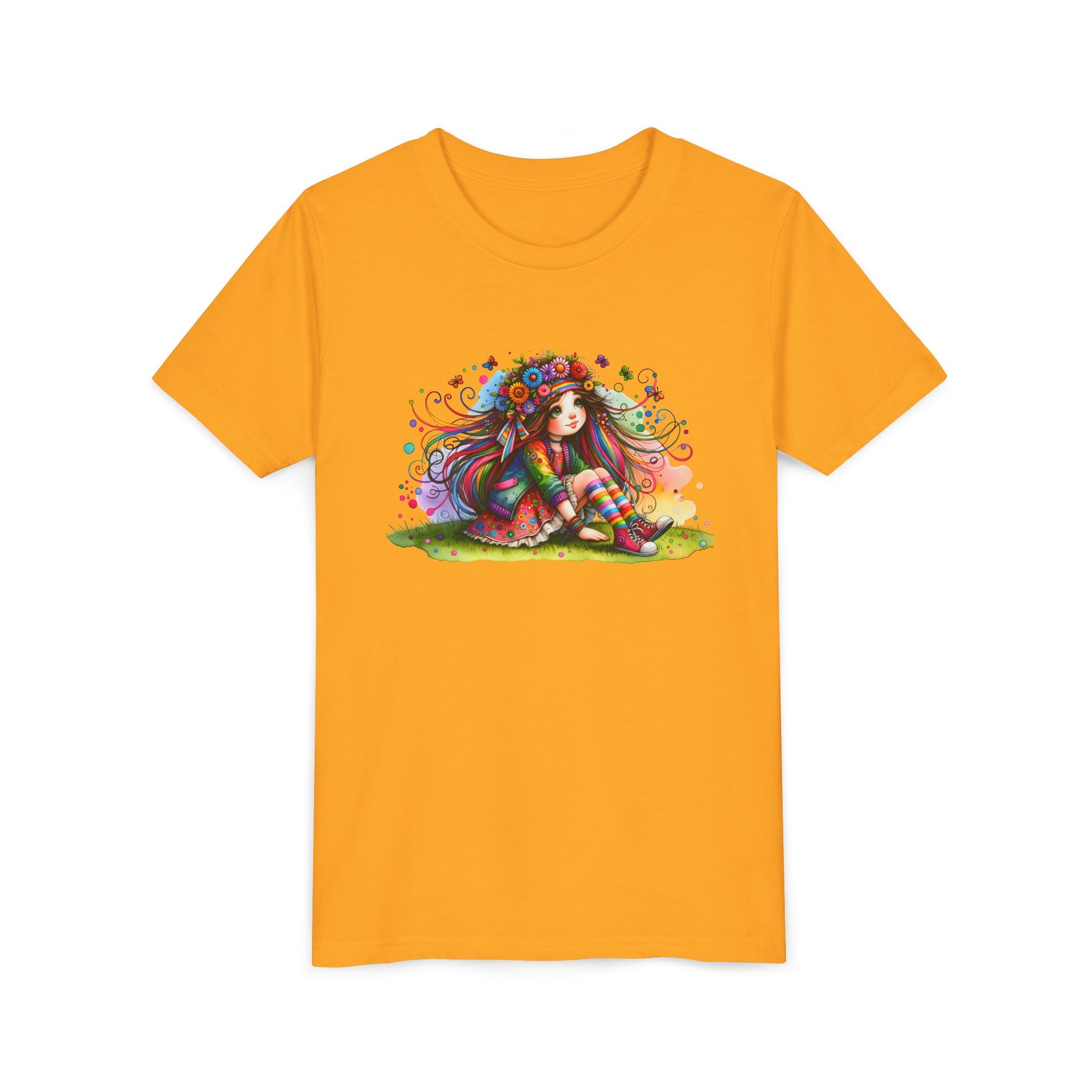 Whimsical Floral Girl Youth Tee