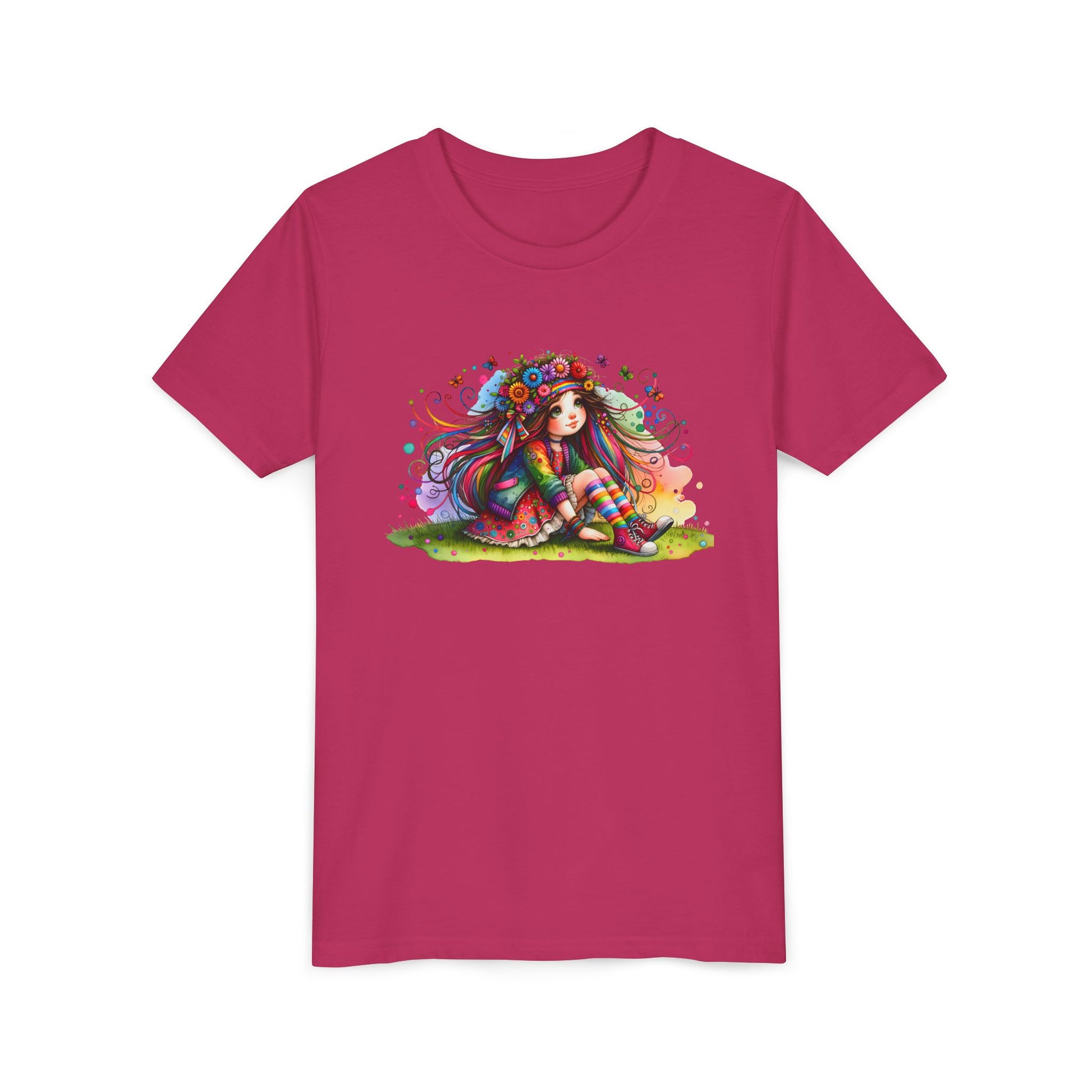 Whimsical Floral Girl Youth Tee
