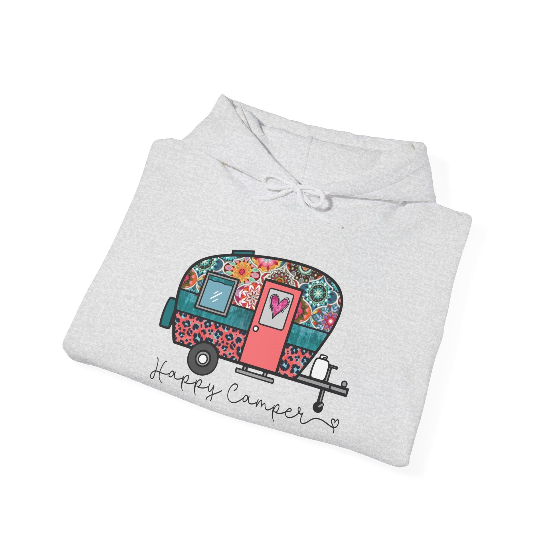 Happy Camper Hoodie – Colorful Vibes for Outdoor Lovers