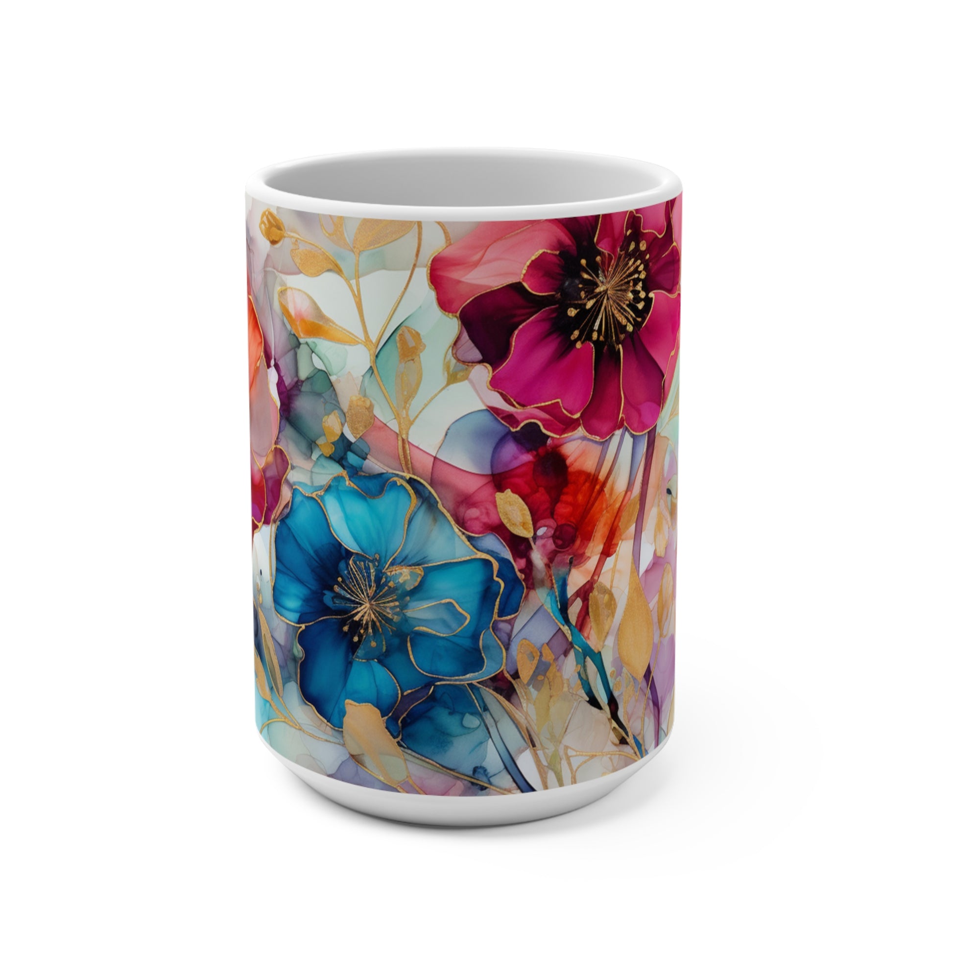 Colorful Watercolor Wildflowers Art Mug