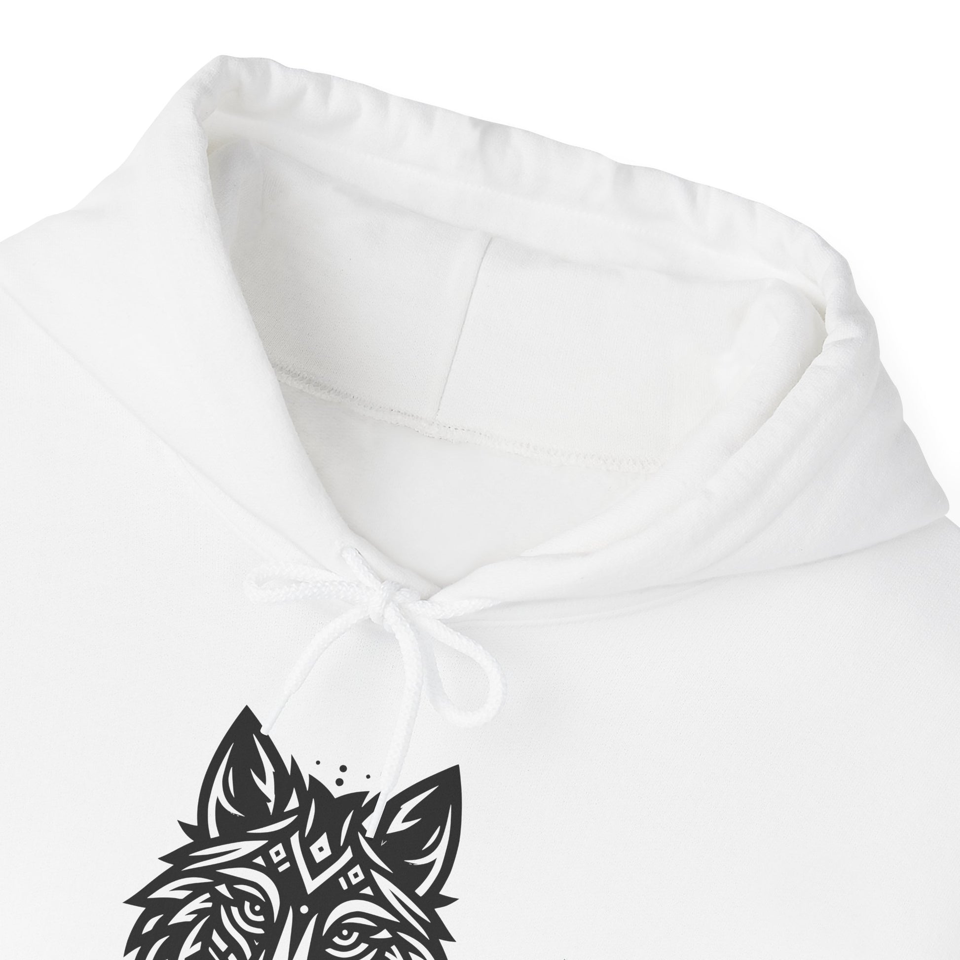 Tribal Wolf Hoodie – Spirit of the Wild in Bold Black Design