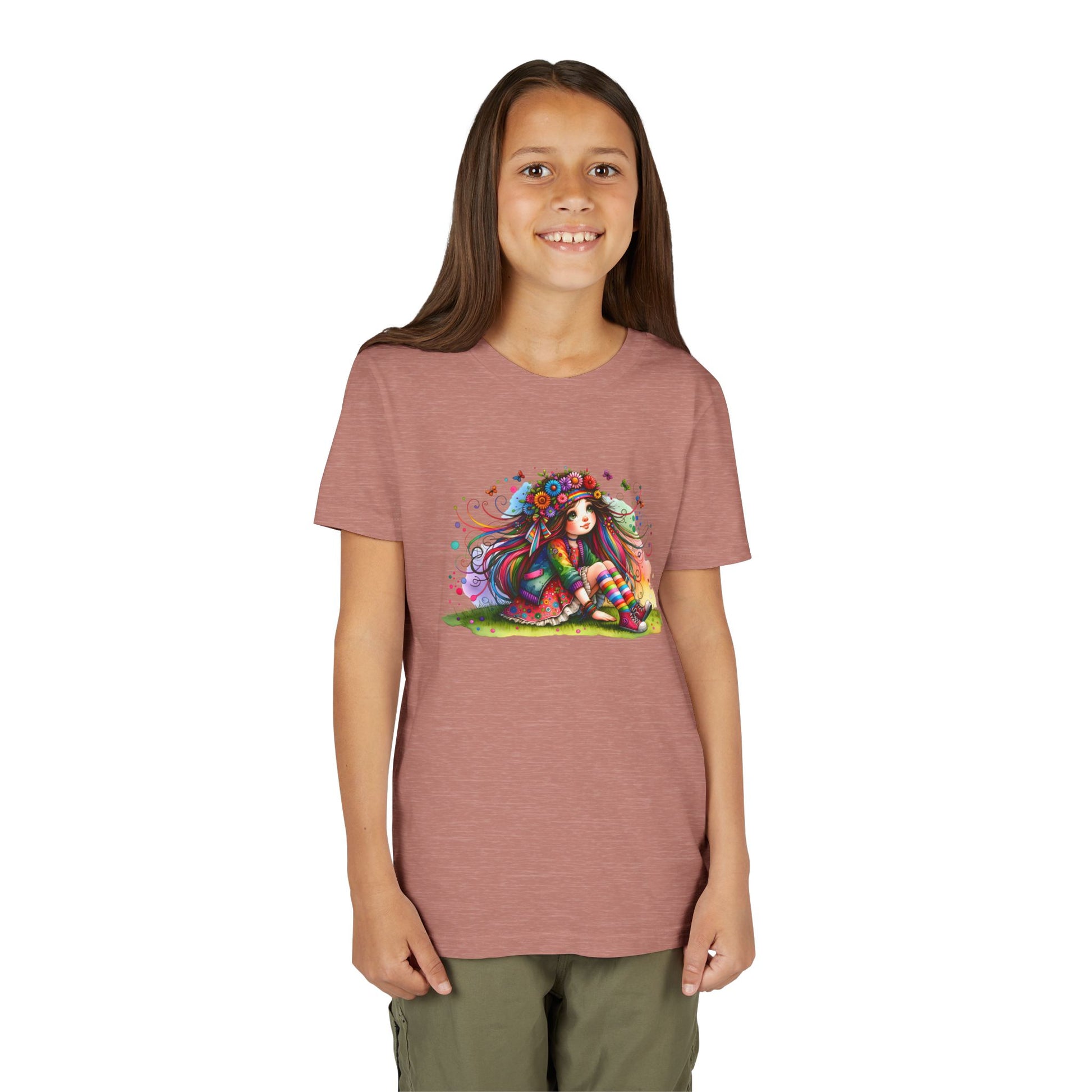 Whimsical Floral Girl Youth Tee