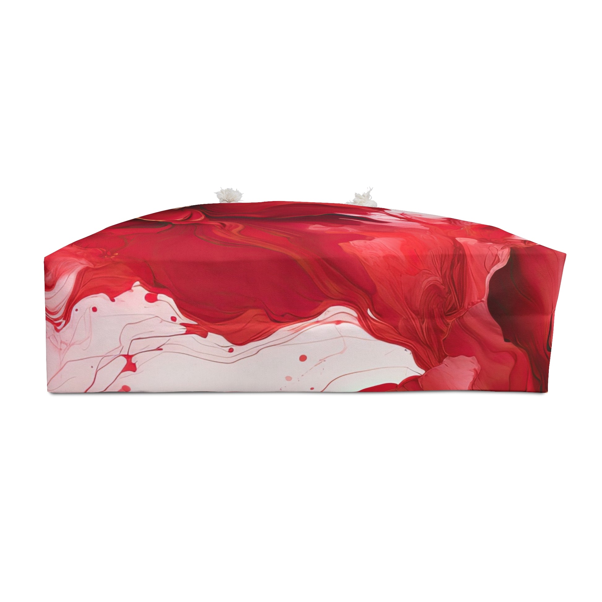 Red Bloom Weekender Bag – Vibrant Abstract Floral Tote for Stylish Travel and Beach Days