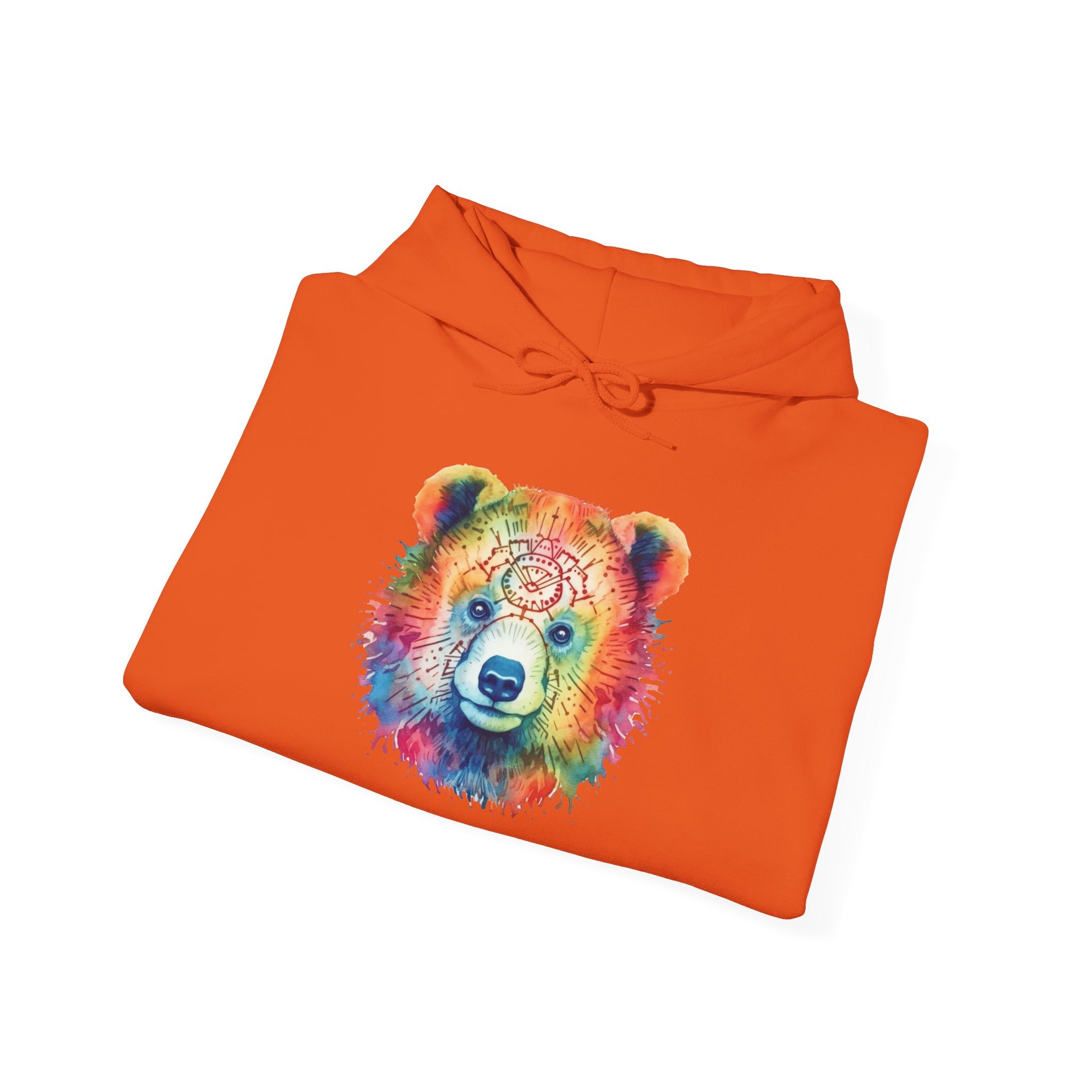 Psychedelic Bear Hoodie – Colorful Mandala Animal Sweatshirt for Artistic, Free-Spirited Style