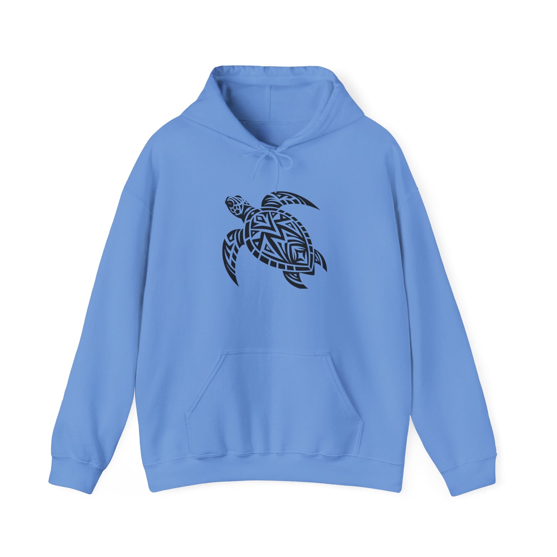 Tribal Sea Turtle Hoodie – Bold Island Spirit on White Pullover