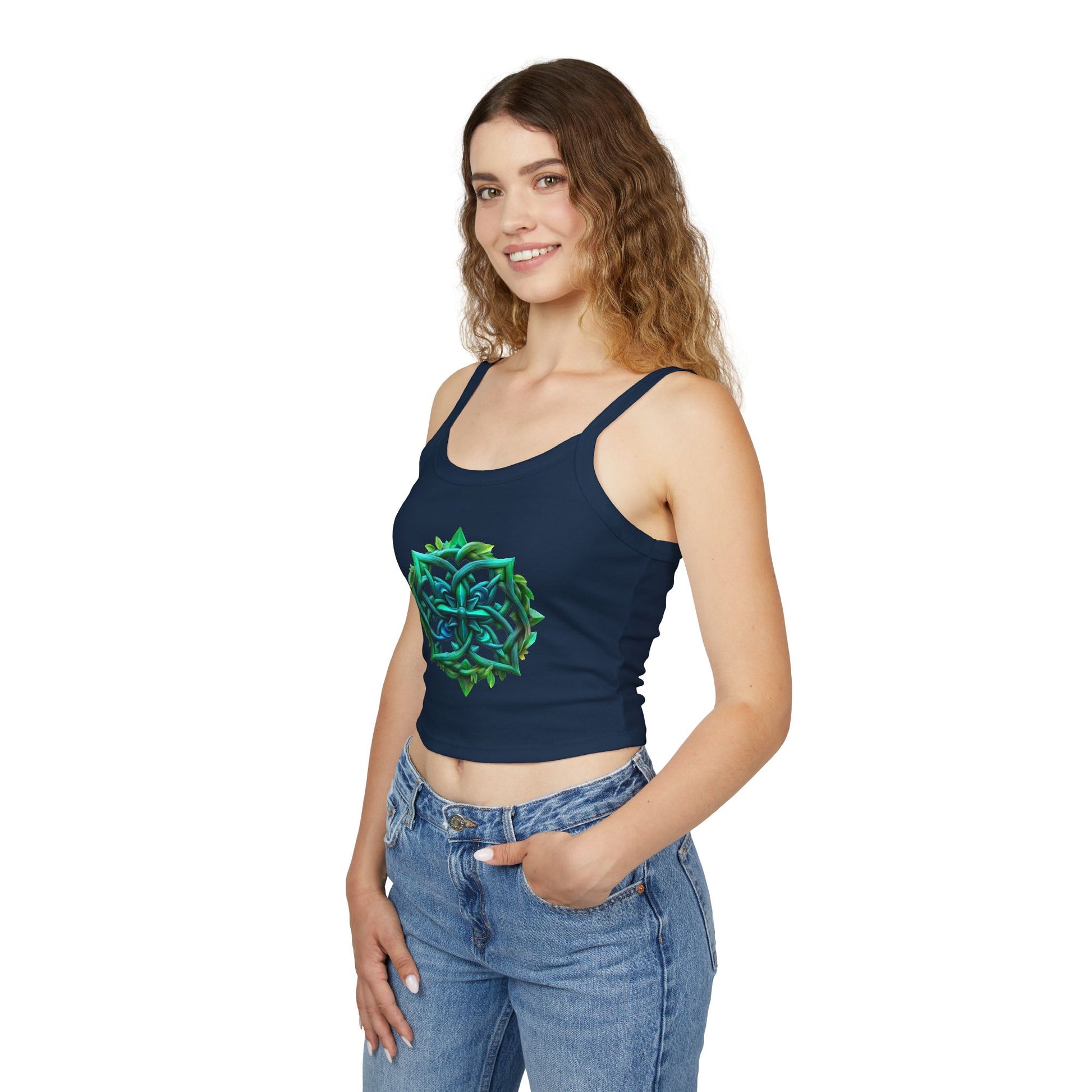 Crop Top Teal-Green Mandala
