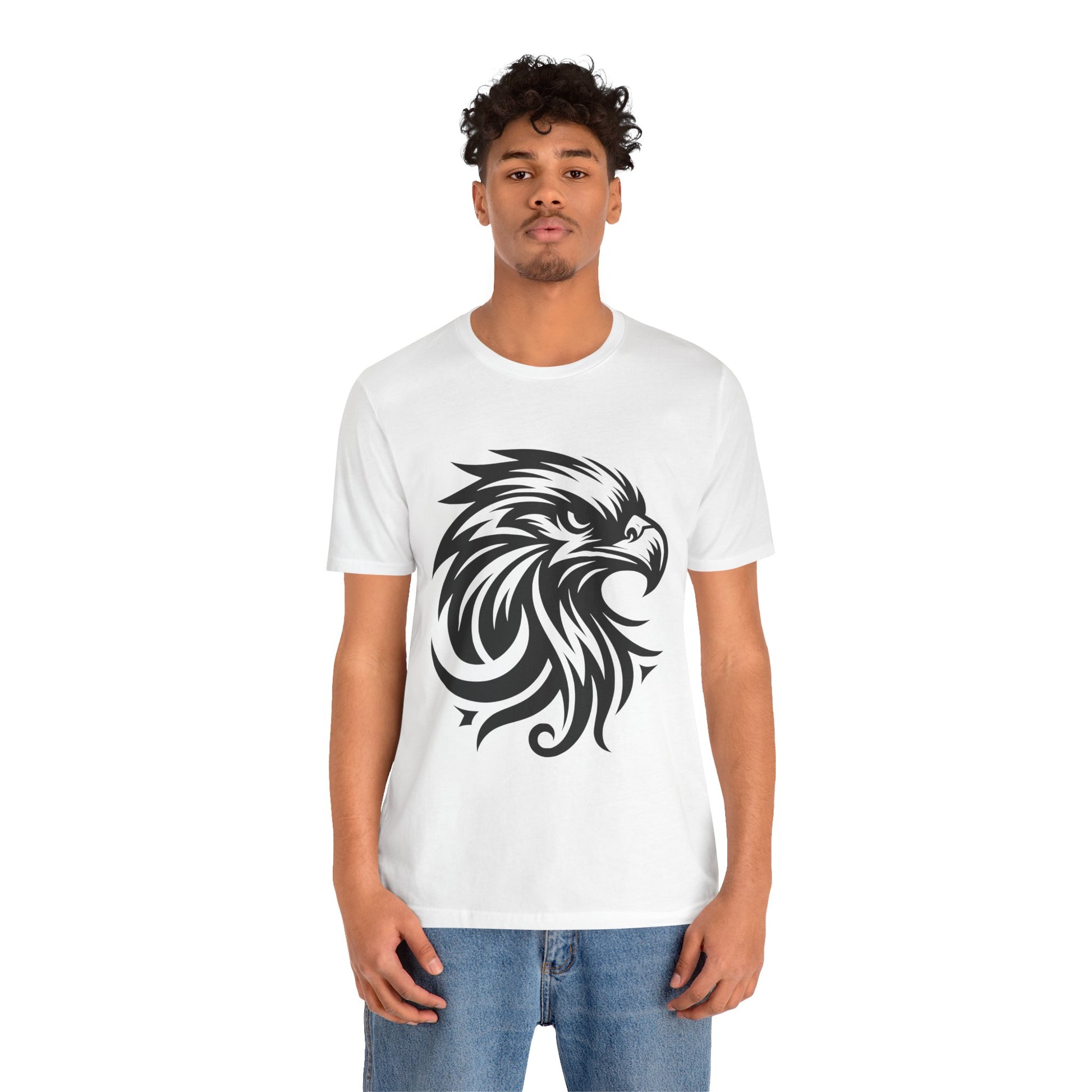 Bold tee featuring a fierce black tribal eagle design, available in multiple vibrant colors