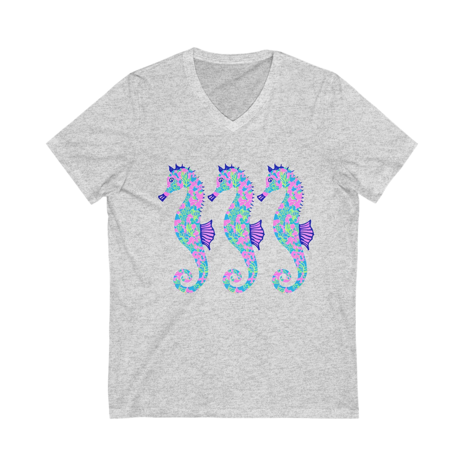 Playful Seahorses V-Neck
