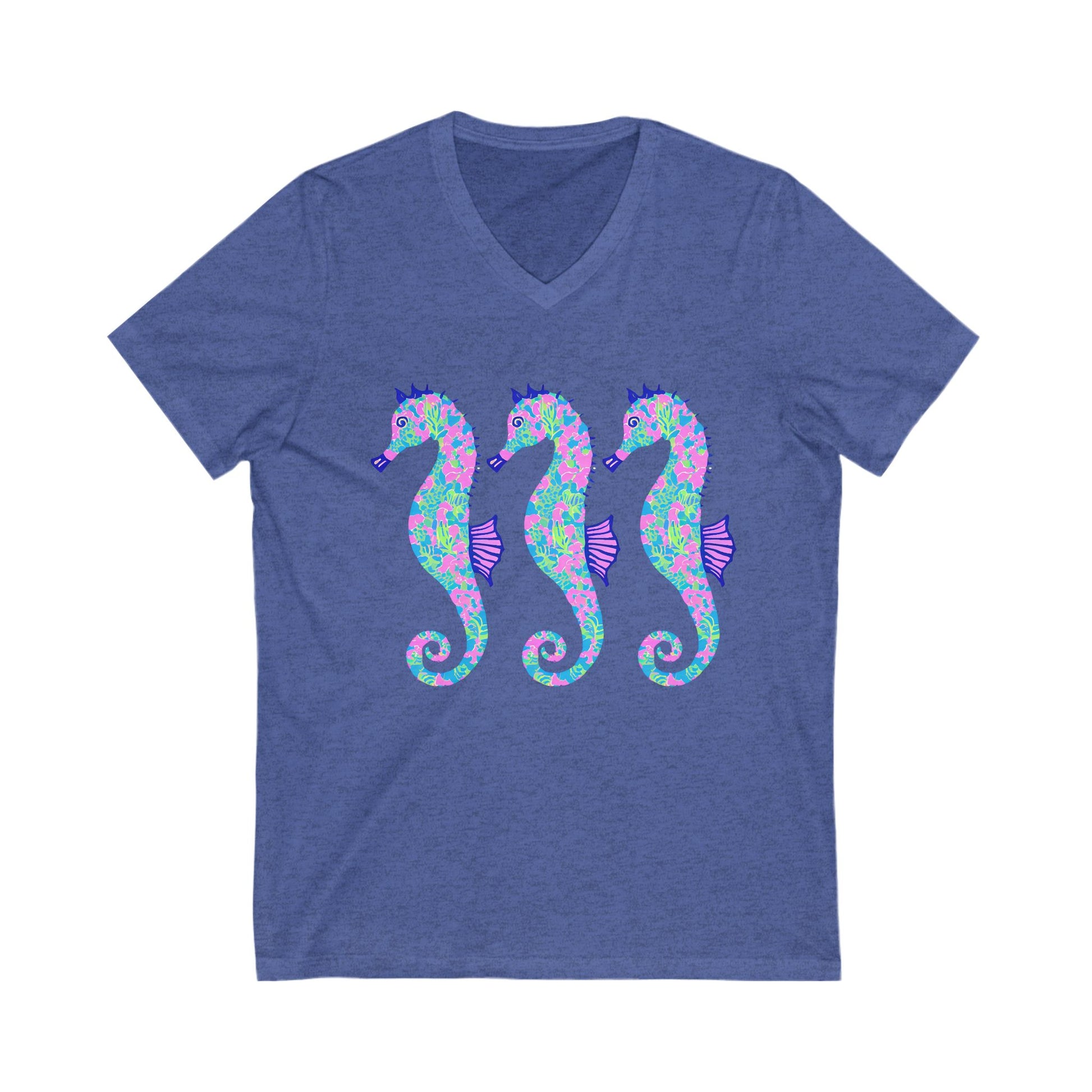 Playful Seahorses V-Neck