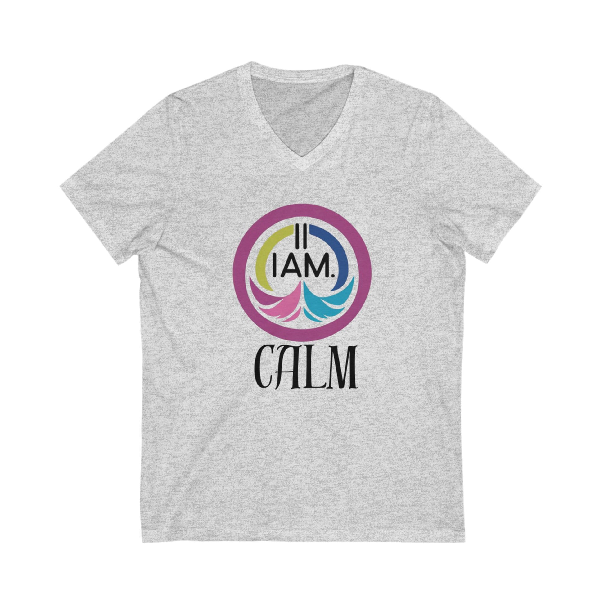 V-Neck Tee - I Am Calm Graphic Print
