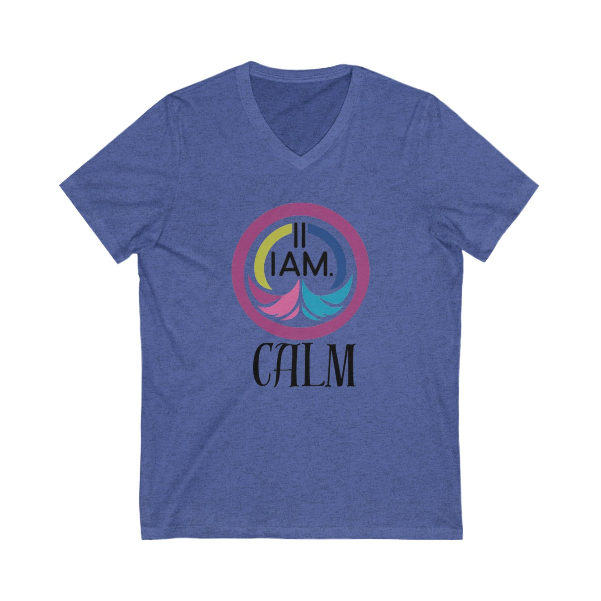 V-Neck Tee - I Am Calm Graphic Print