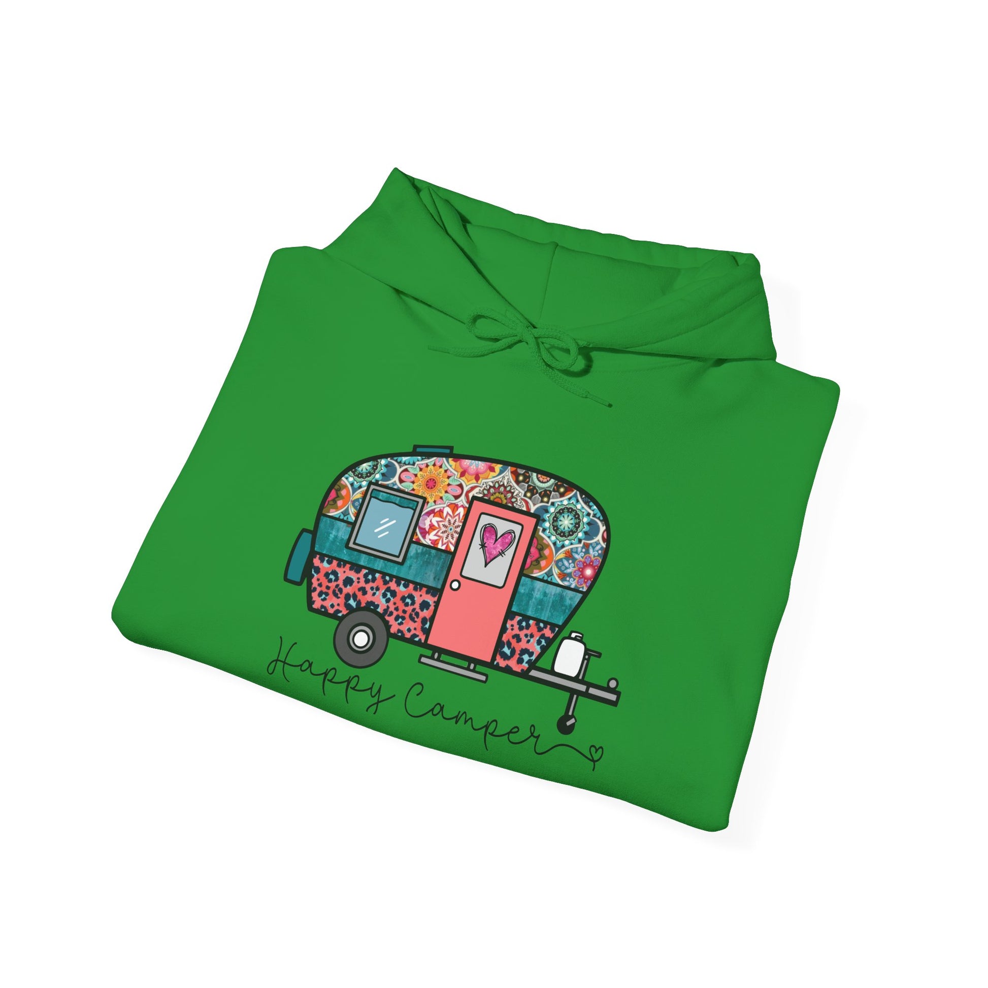 Happy Camper Hoodie – Colorful Vibes for Outdoor Lovers