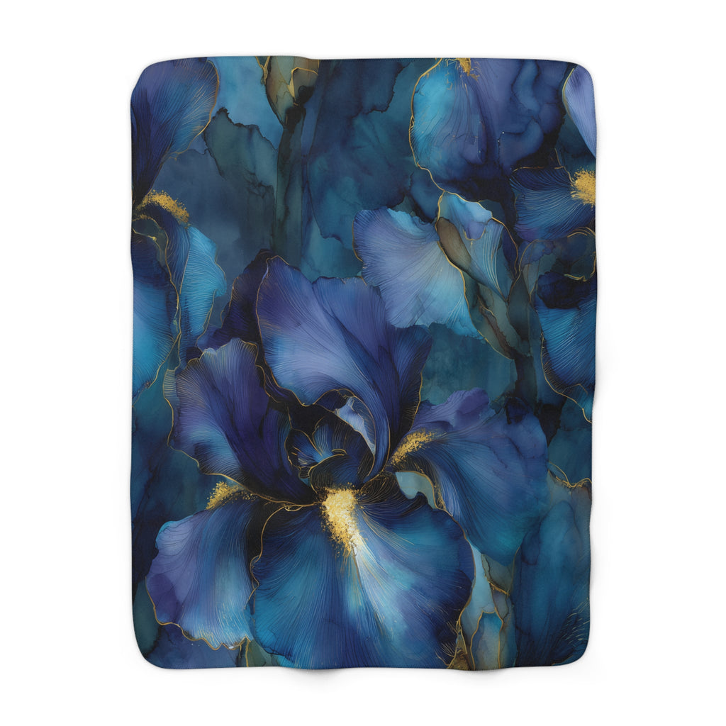 Luxurious Blue Iris Fleece Blanket