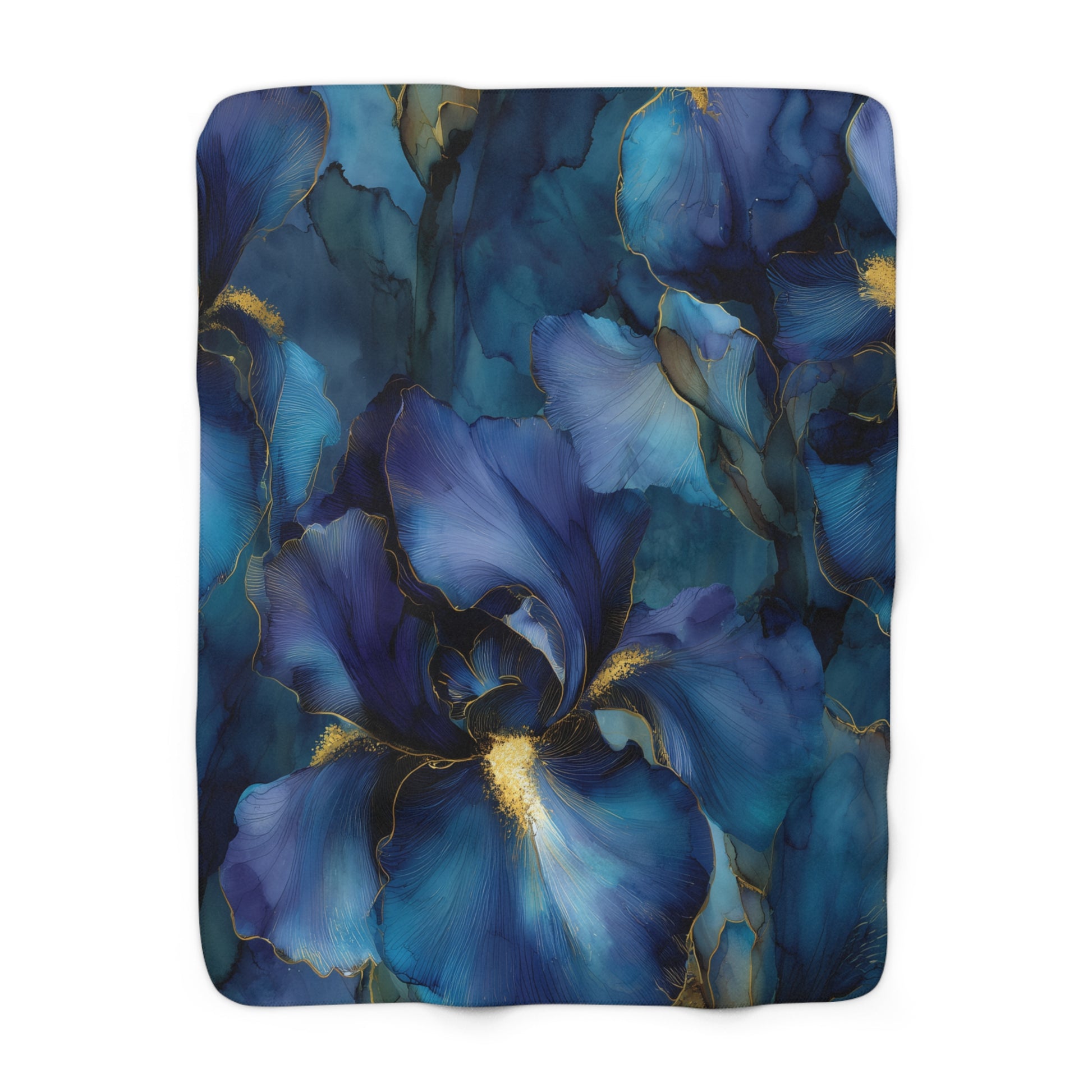 Luxurious Blue Iris Fleece Blanket