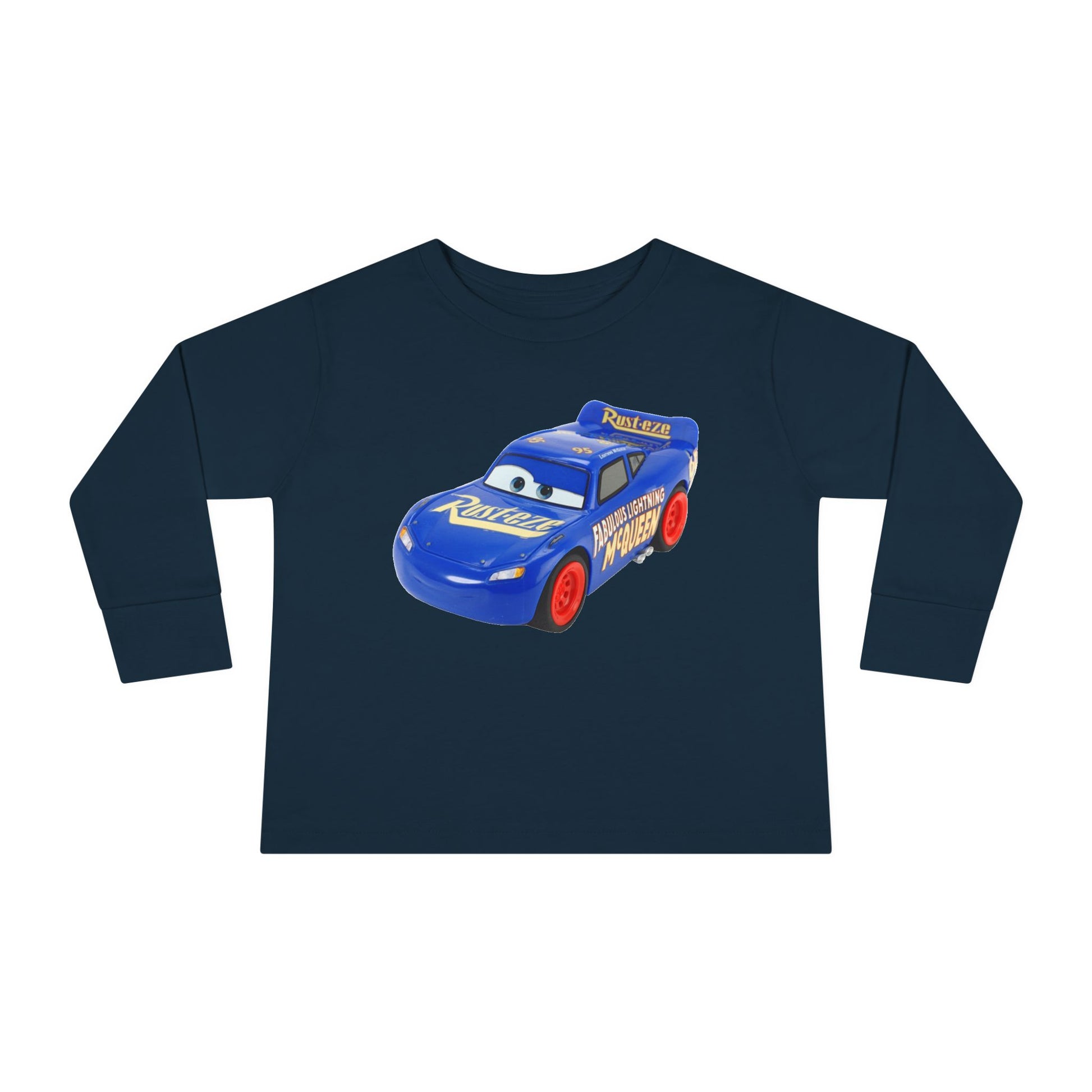 Toddler Long Sleeve Tee with Race Car Design