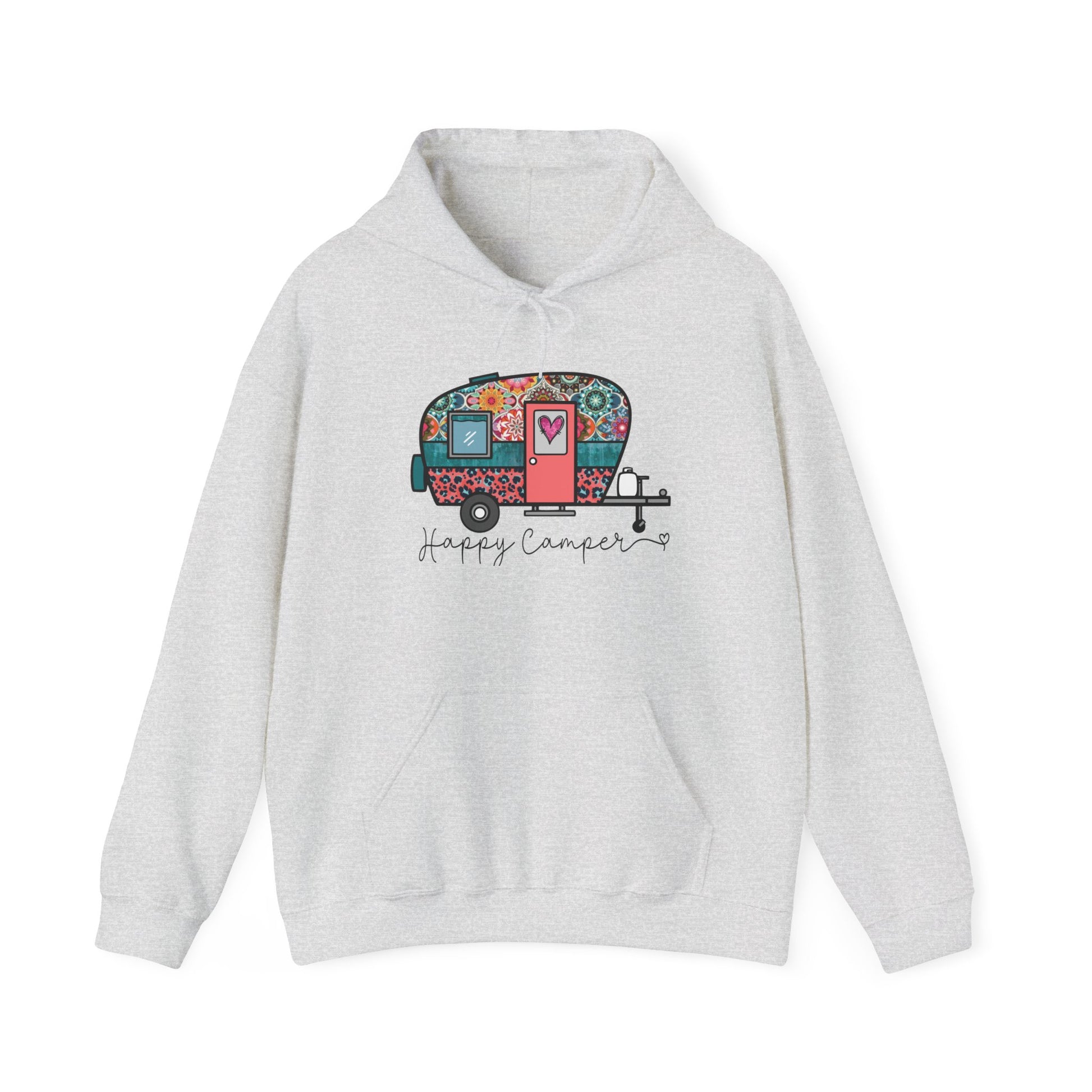 Happy Camper Hoodie – Colorful Vibes for Outdoor Lovers