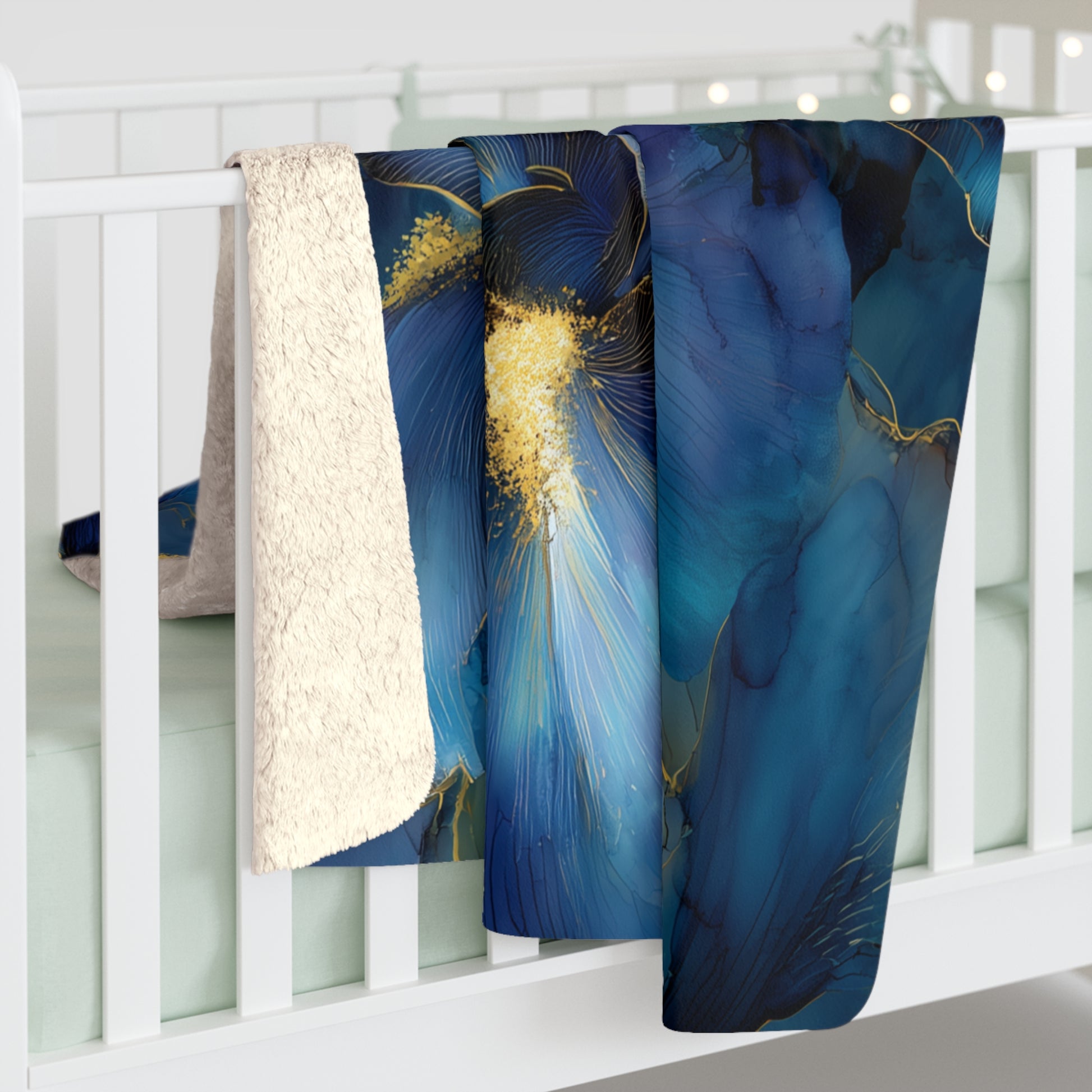 Luxurious Blue Iris Fleece Blanket