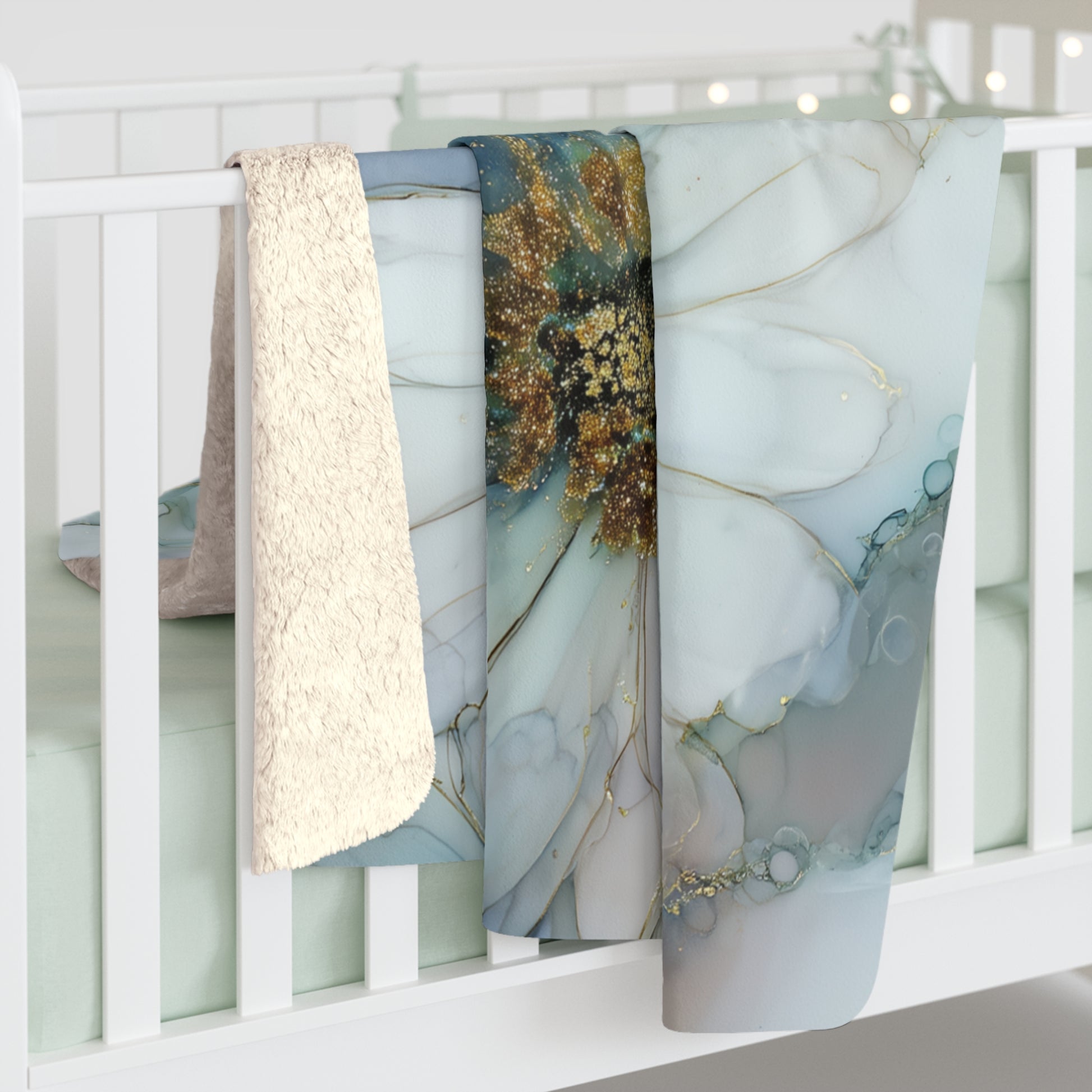 Sherpa Fleece Blanket - Icy Daisy Design