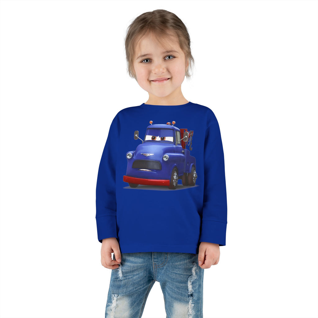 Toddler Long Sleeve Tee featuring a Fun Cartoon Truck