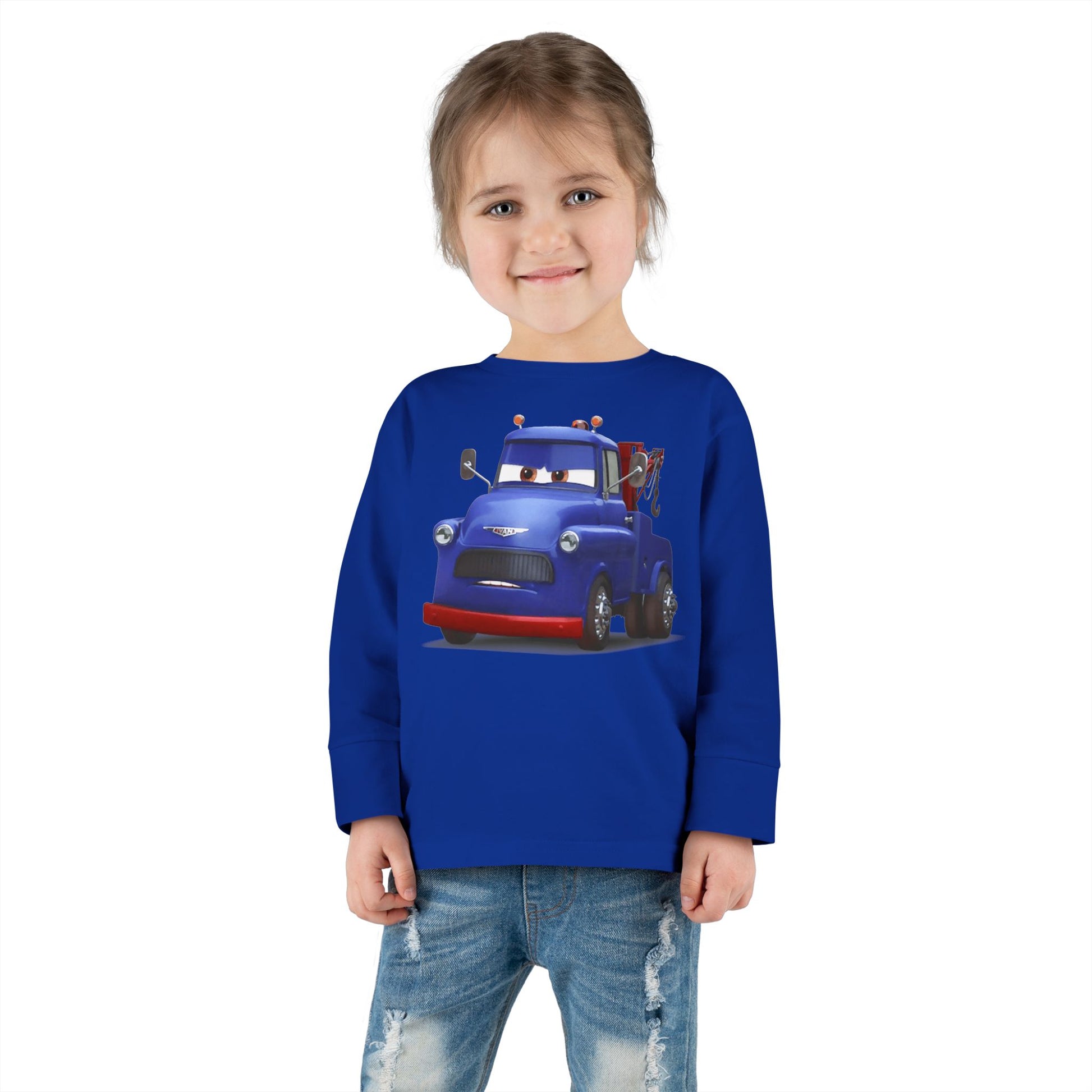Toddler Long Sleeve Tee featuring a Fun Cartoon Truck