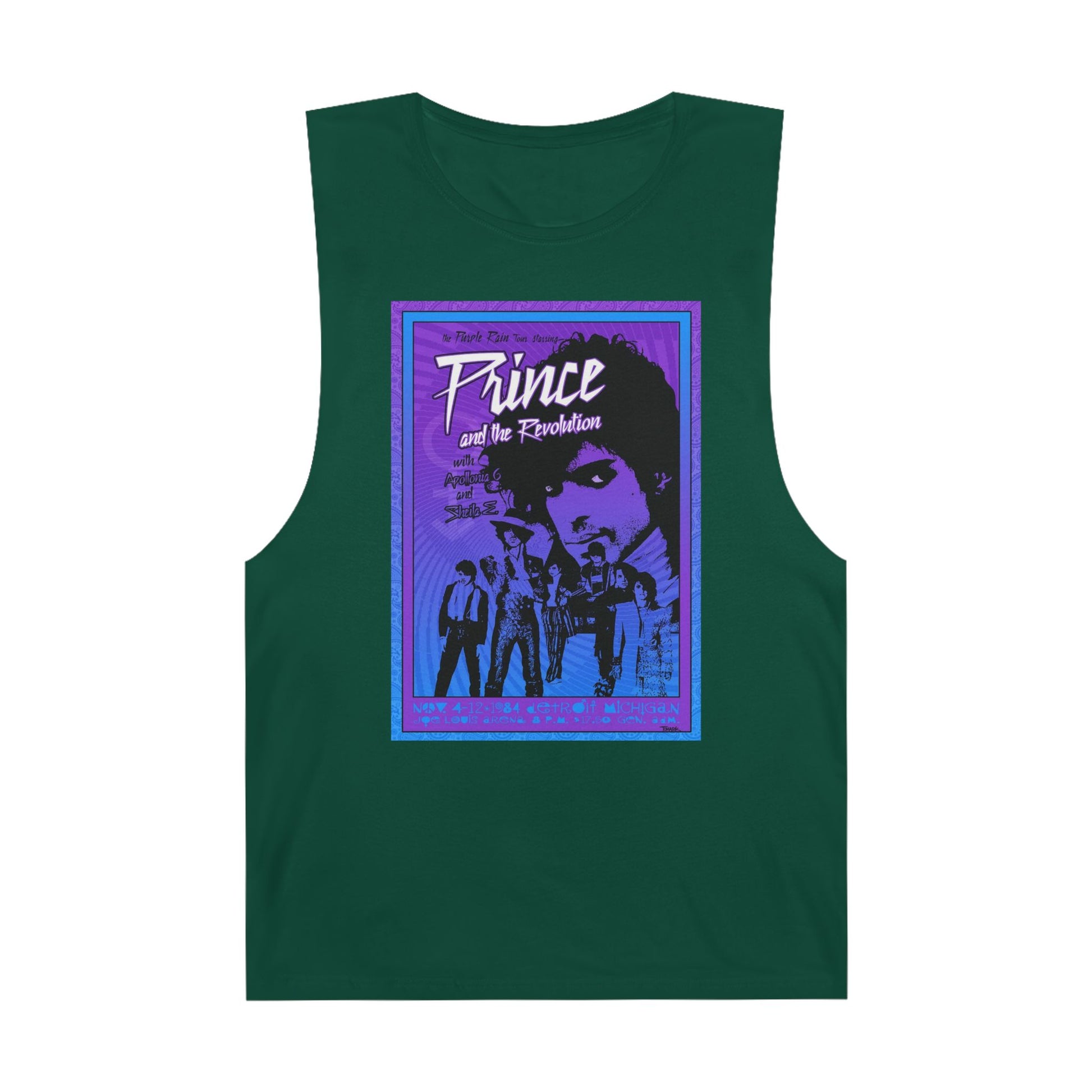 Unisex muscle tank featuring a vibrant retro Prince and the Revolution concert graphic for true music lovers
