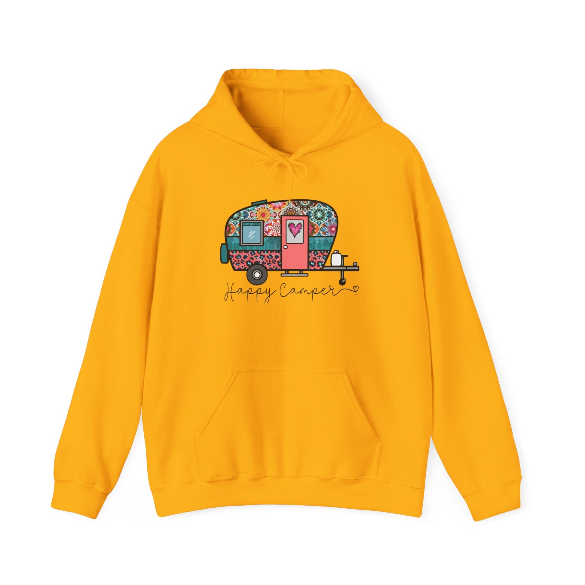 Happy Camper Hoodie – Colorful Vibes for Outdoor Lovers