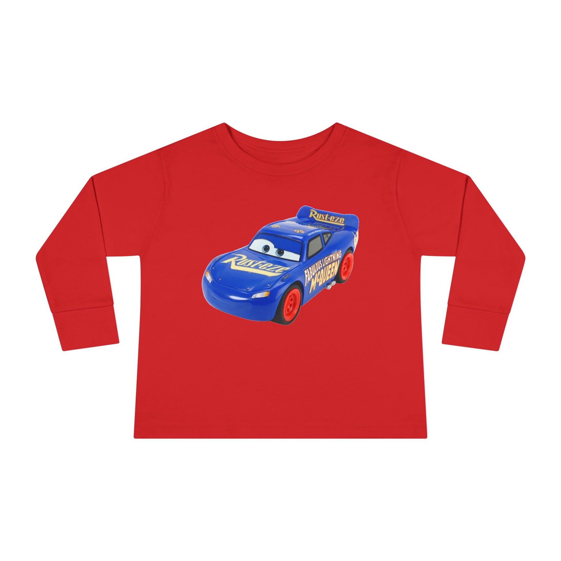 Toddler Long Sleeve Tee with Race Car Design