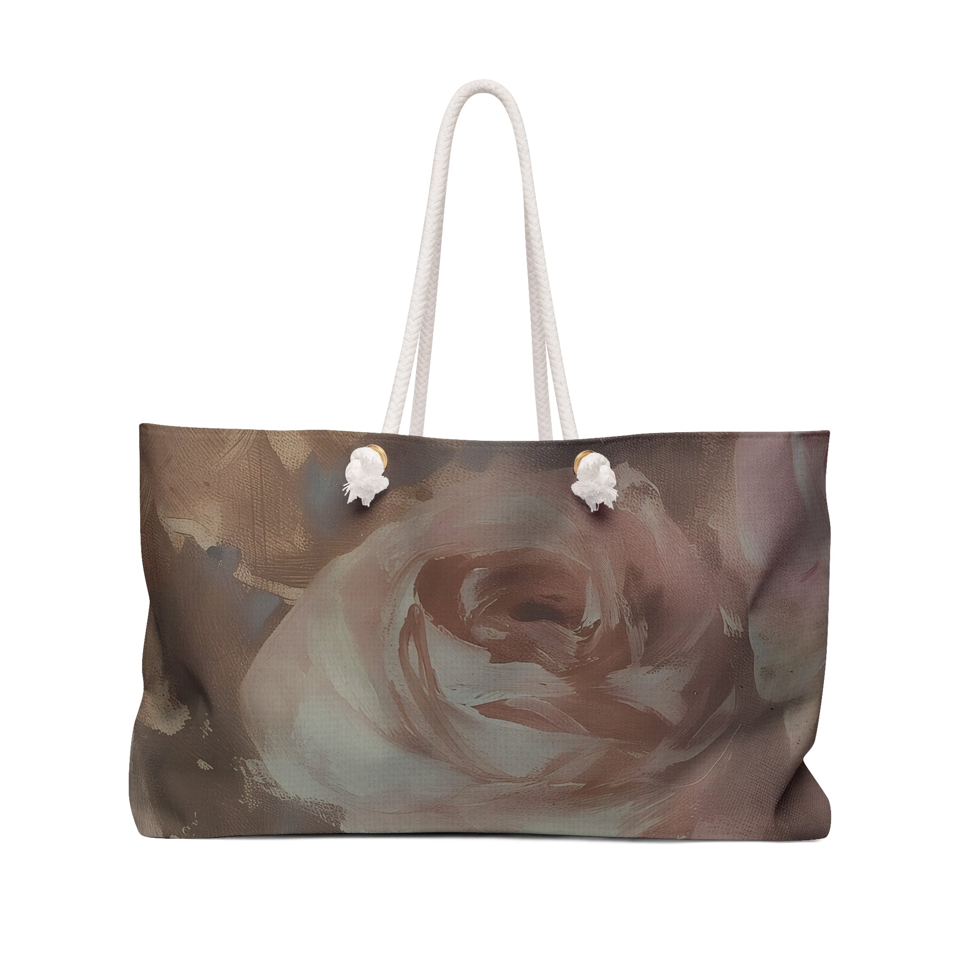 Vintage Rose Weekender Bag – Romantic Painterly Floral Tote for Chic Travel and Everyday Style
