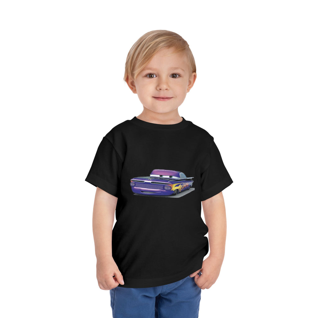 Toddler Short Sleeve Tee Featuring Fun Car Design