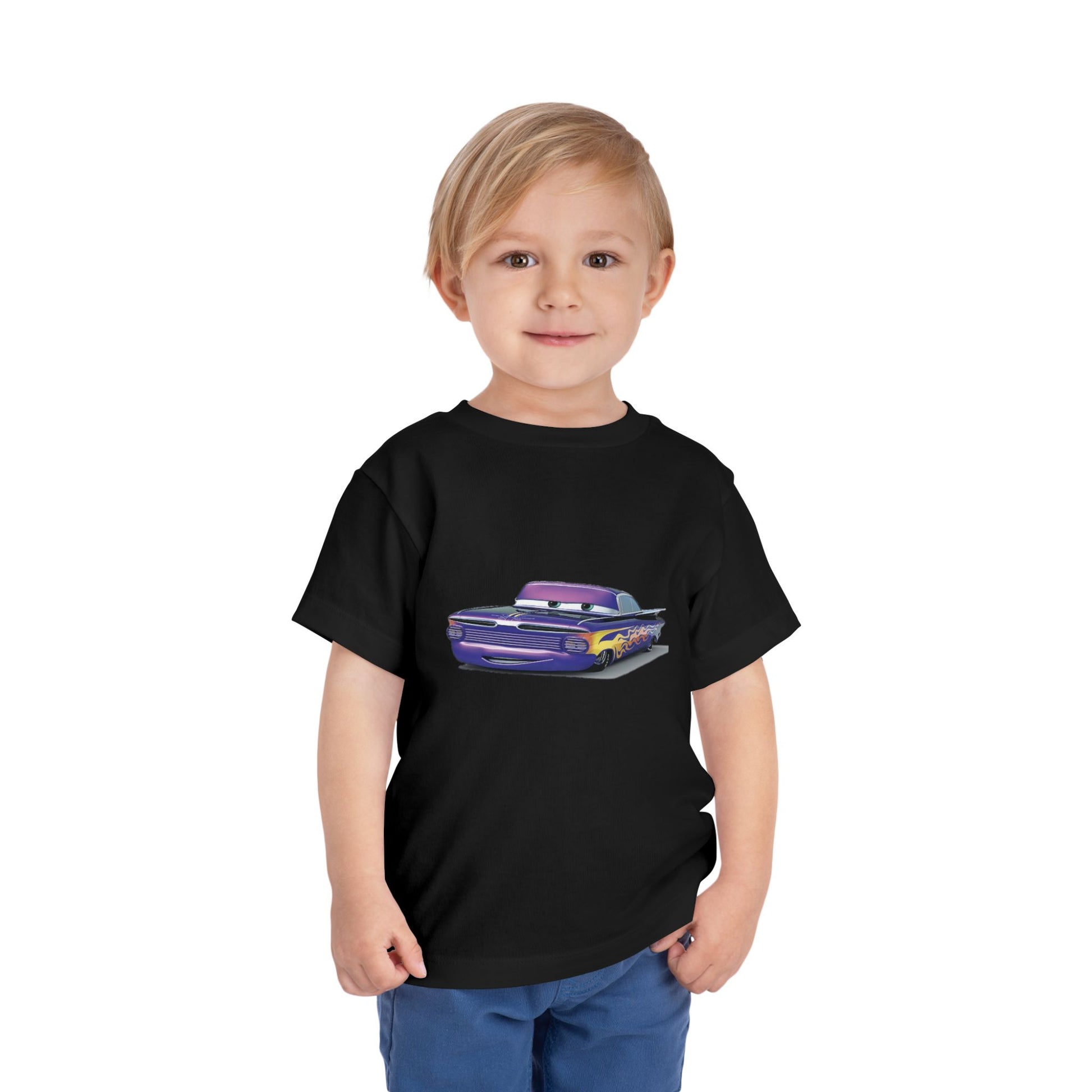 Toddler Short Sleeve Tee Featuring Fun Car Design