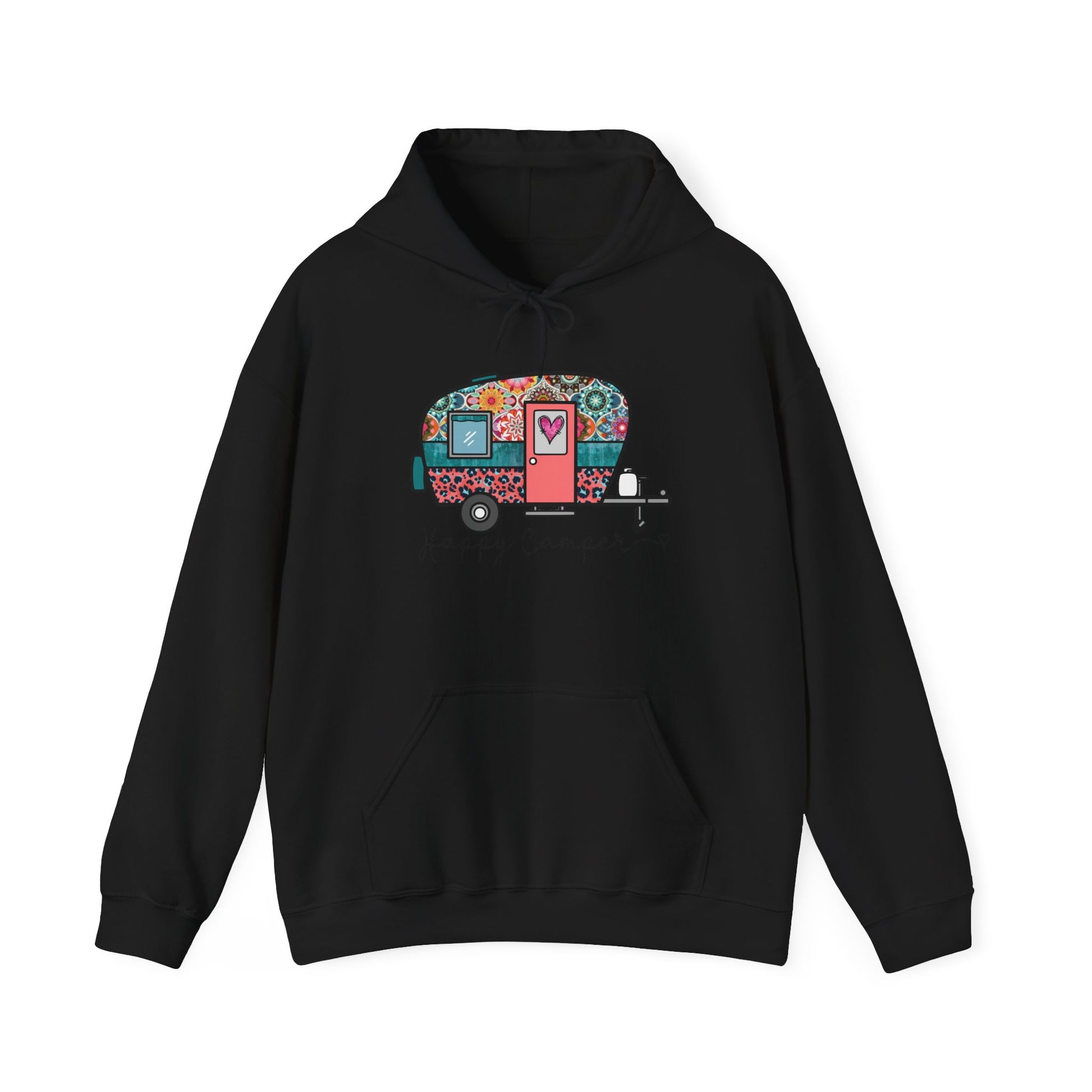 Happy Camper Hoodie – Colorful Vibes for Outdoor Lovers