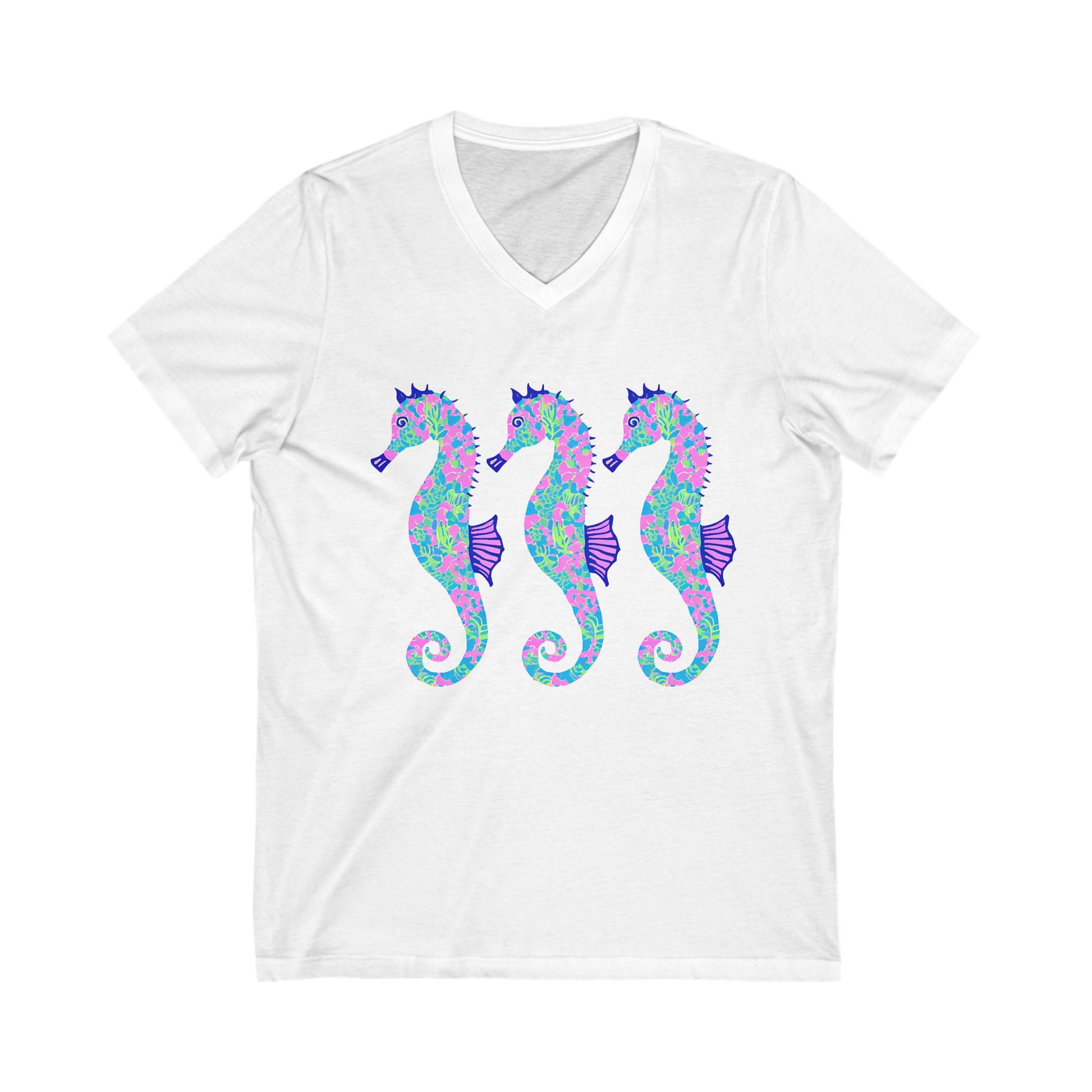 Playful Seahorses V-Neck
