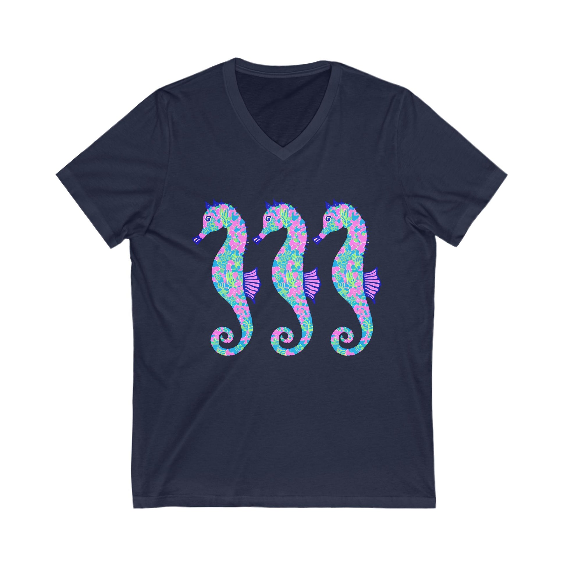 Playful Seahorses V-Neck