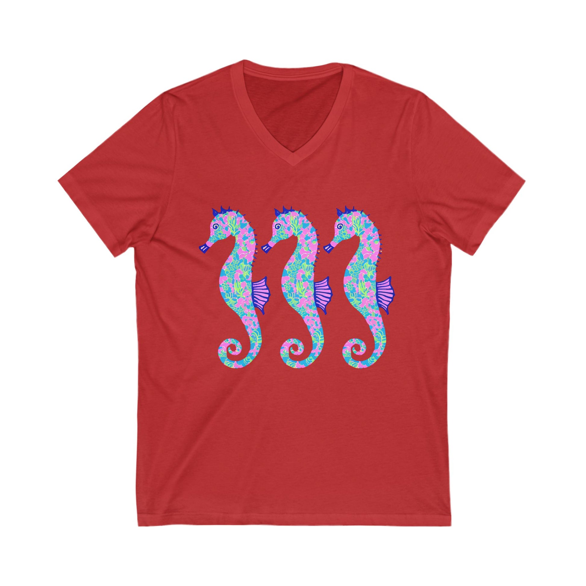 Playful Seahorses V-Neck