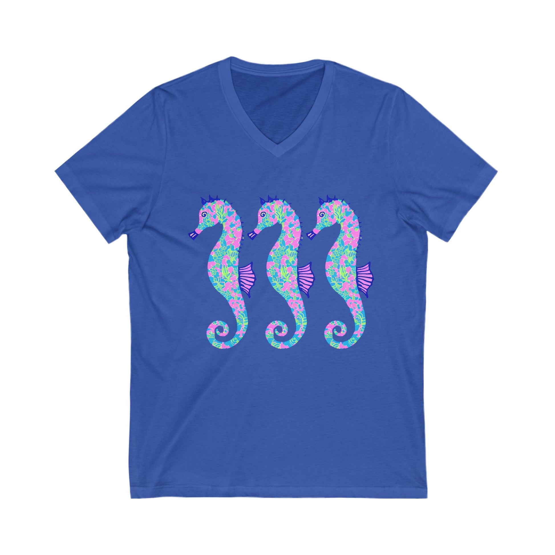 Playful Seahorses V-Neck