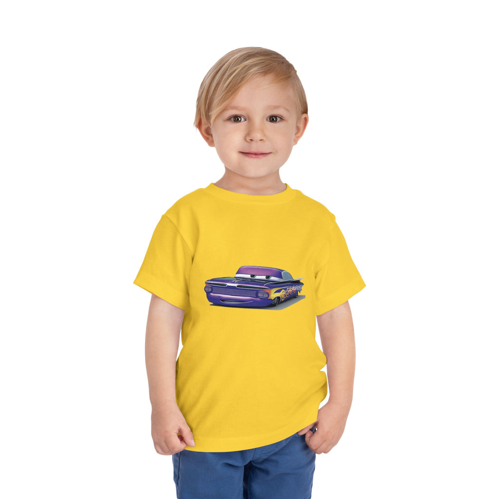 Toddler Short Sleeve Tee Featuring Fun Car Design