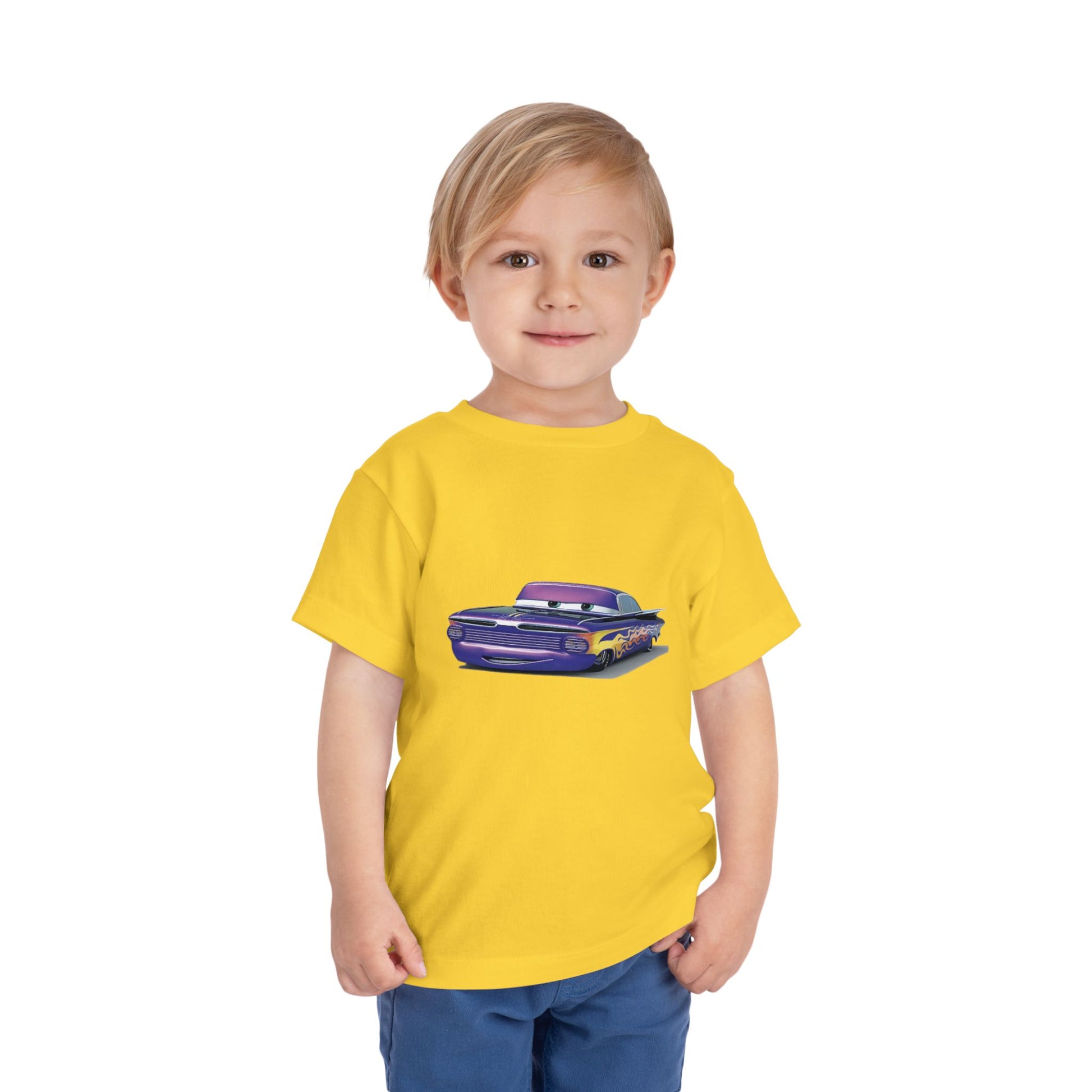 Toddler Short Sleeve Tee Featuring Fun Car Design