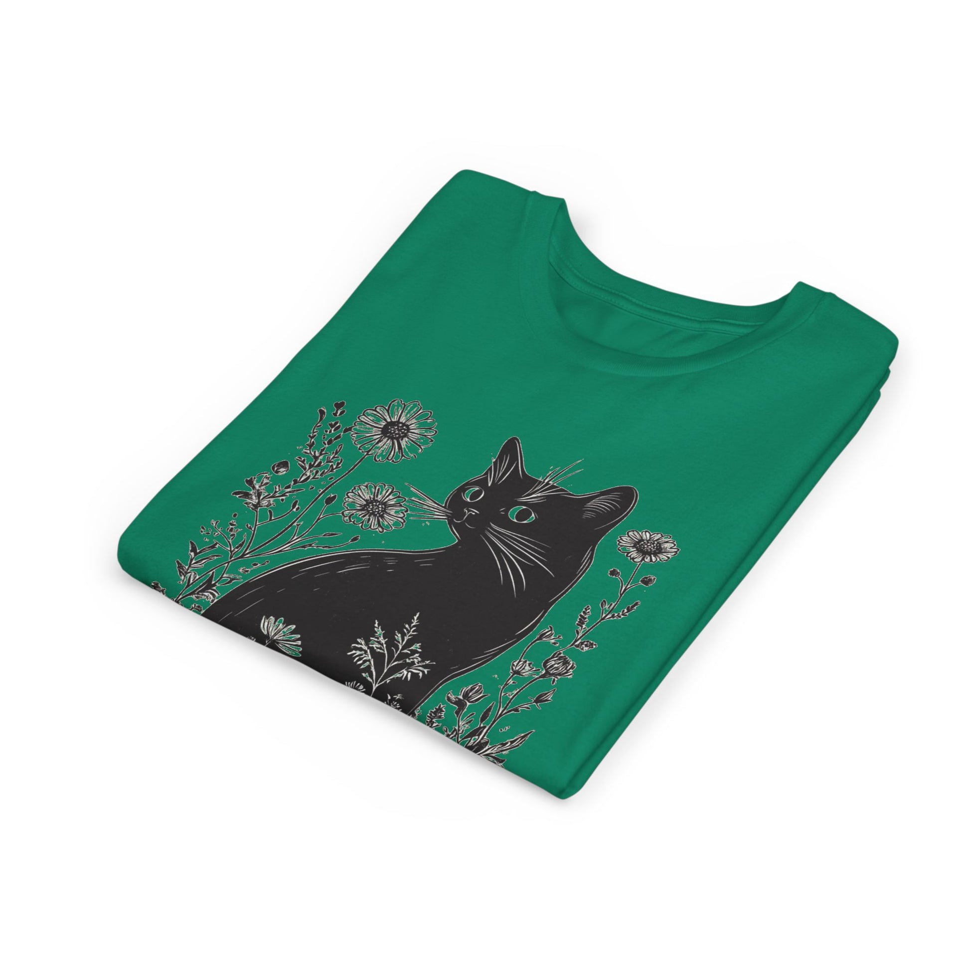 Black Cat Youth Tee, Cute Cat Graphic Shirt