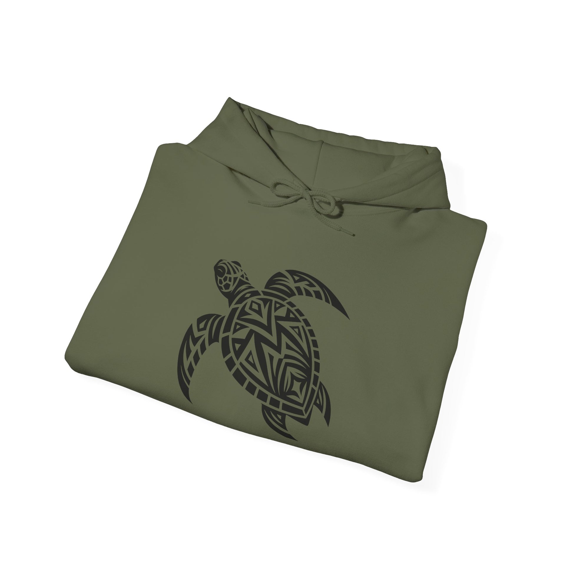 Tribal Sea Turtle Hoodie – Bold Island Spirit on White Pullover