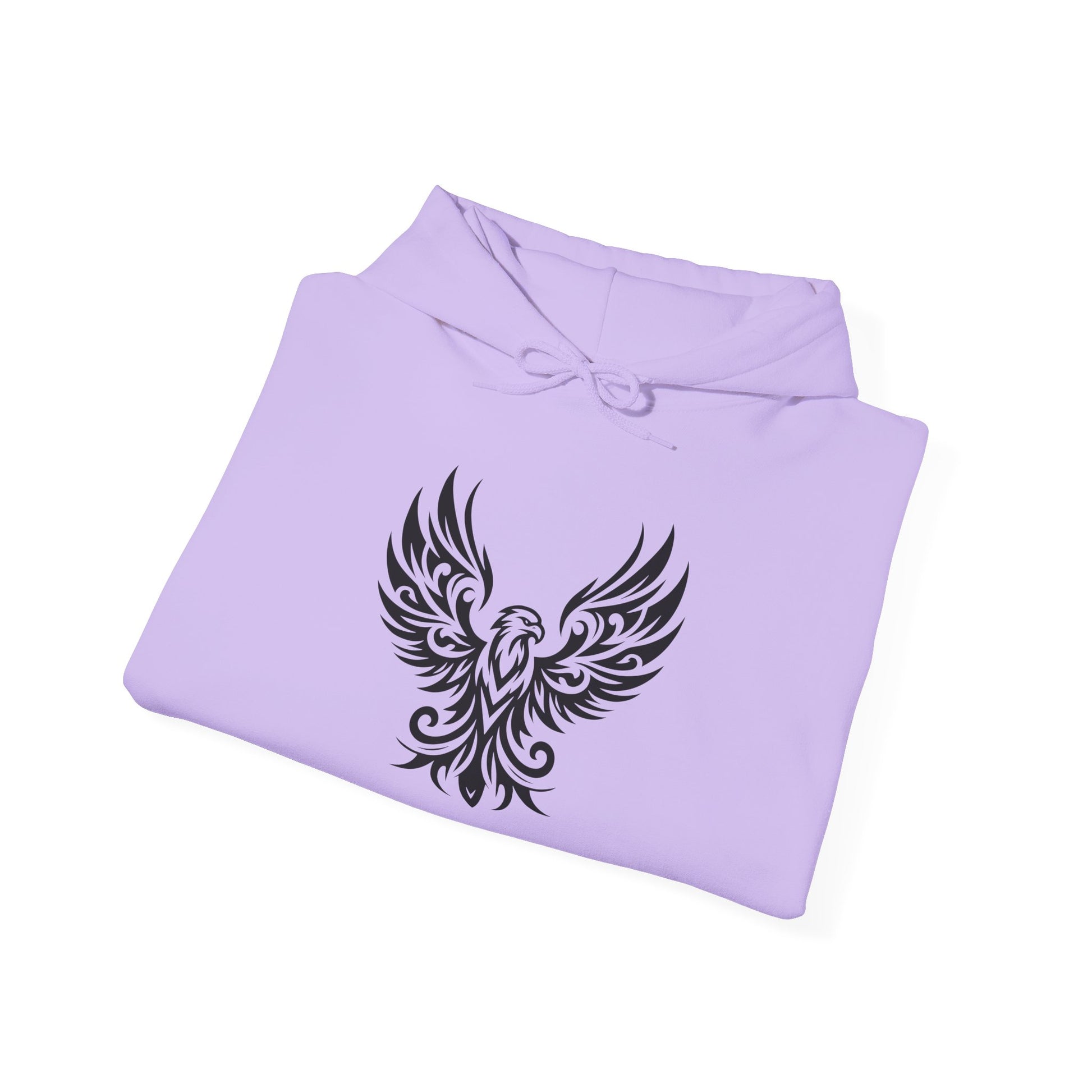 Tribal Phoenix Hoodie – Rise Boldly in Black and White Style