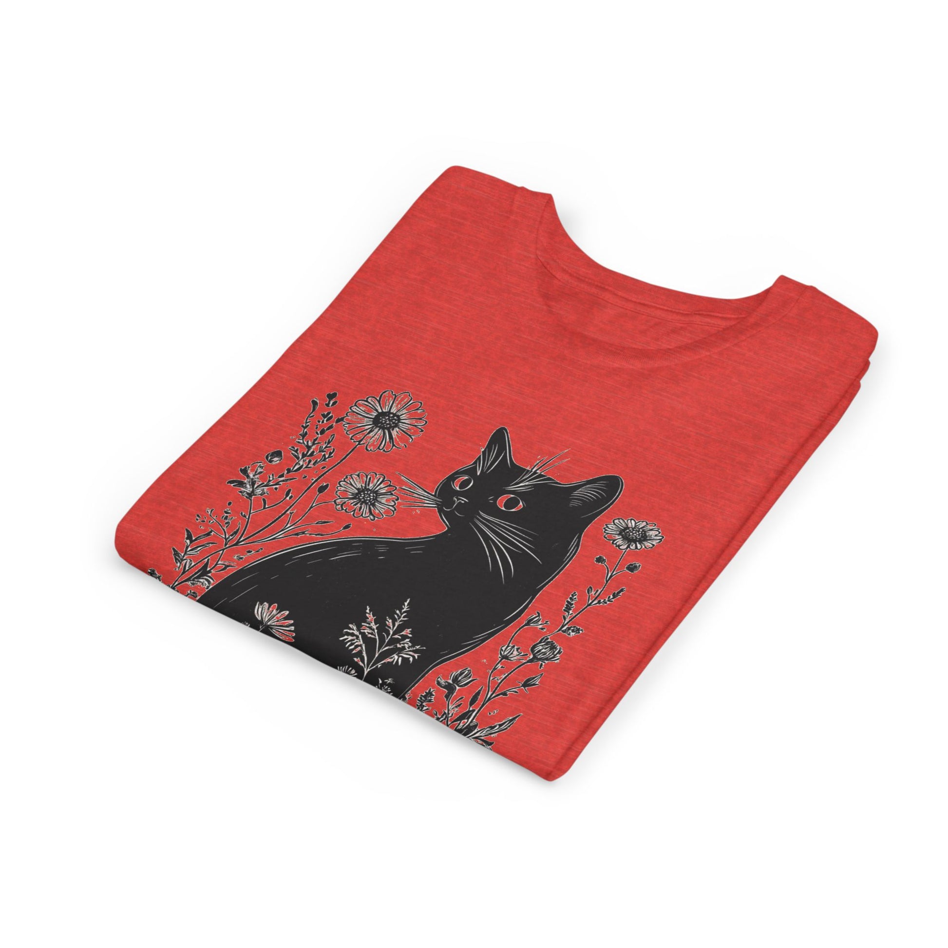 Black Cat Youth Tee, Cute Cat Graphic Shirt