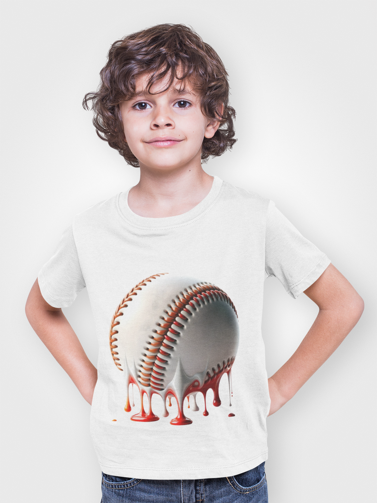 Youth Baseball Inspired Dripping Tee
