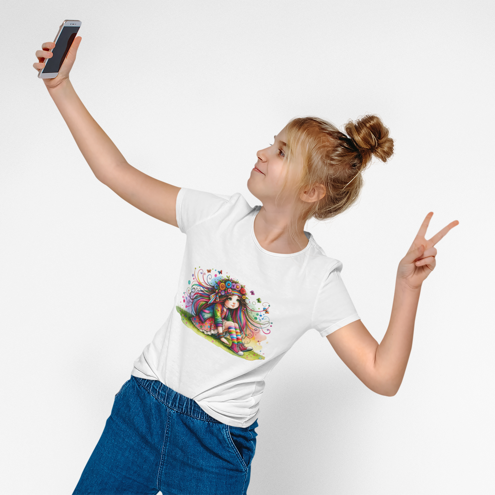 Whimsical Floral Girl Youth Tee
