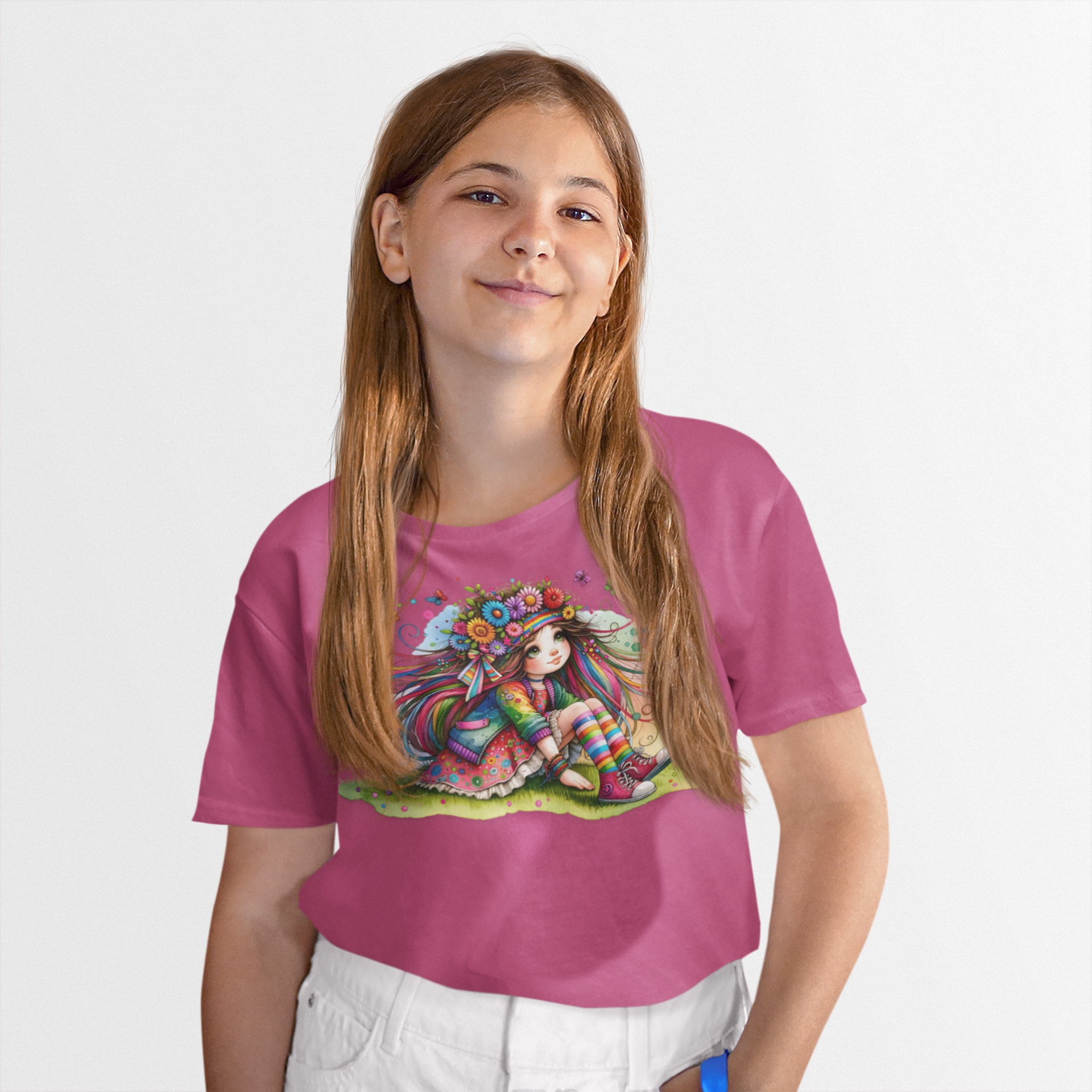 Whimsical Floral Girl Youth Tee