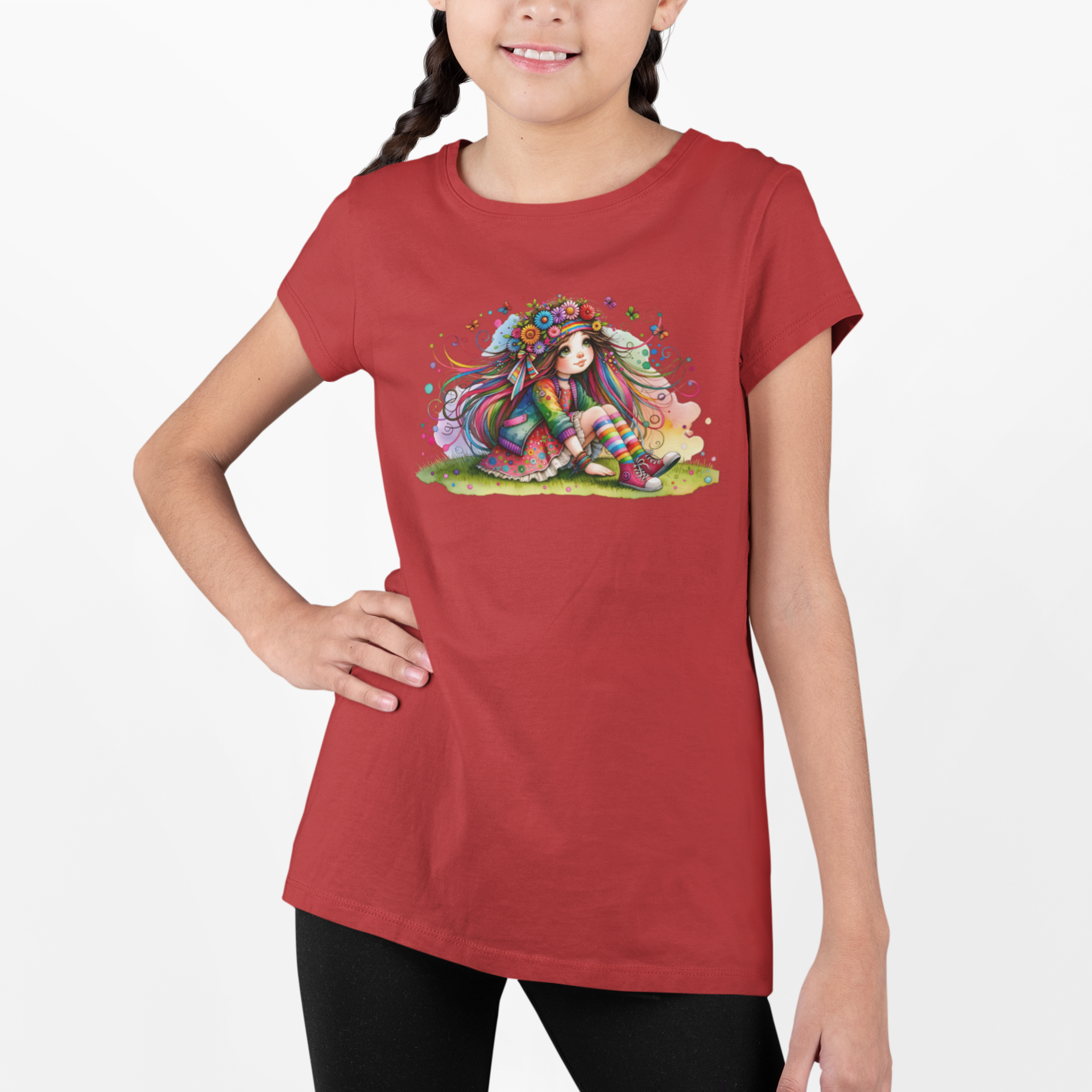 Whimsical Floral Girl Youth Tee